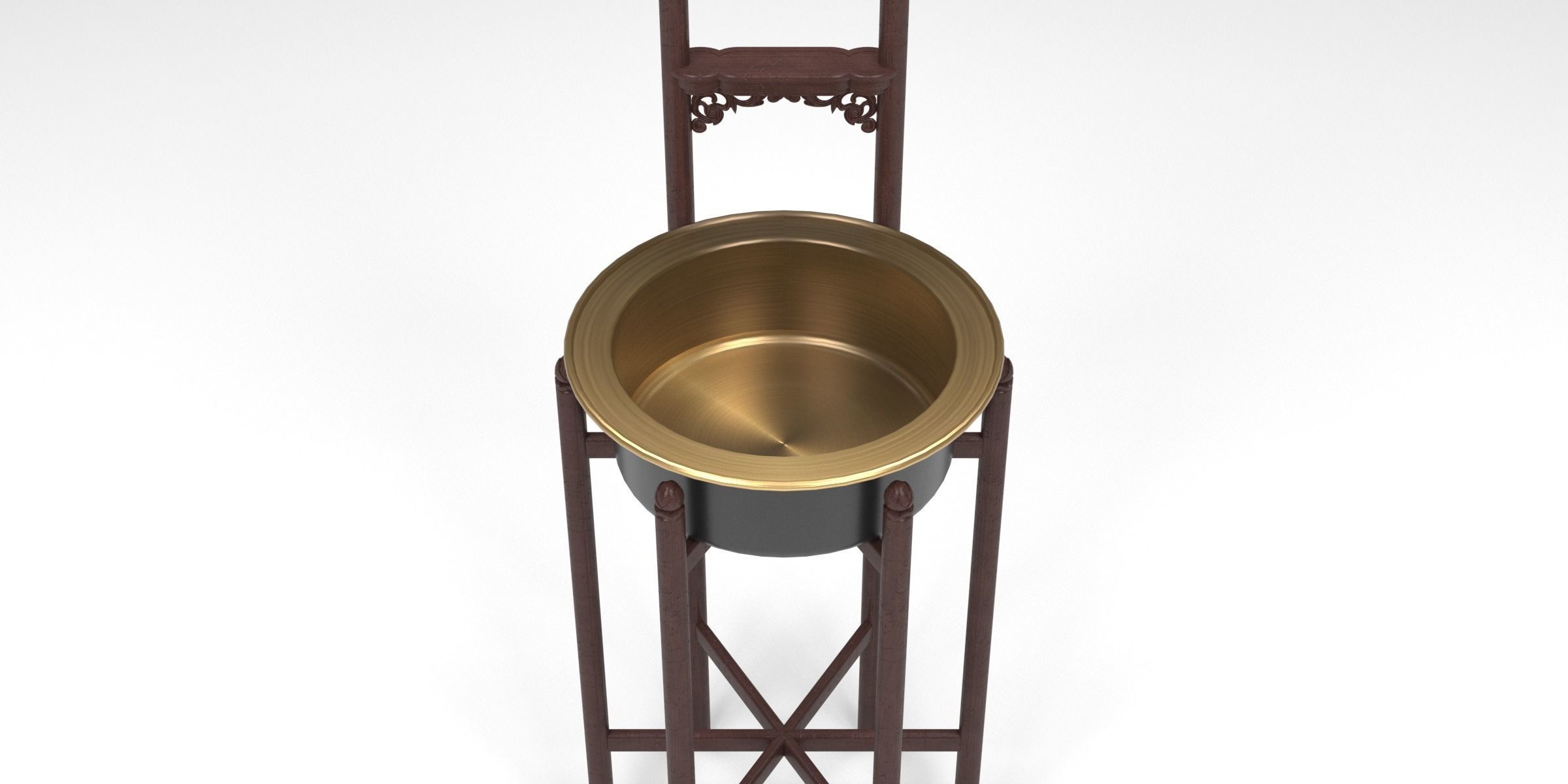 HUANGHUALI TOWEL RACK AND WASHBASIN 3D model_5