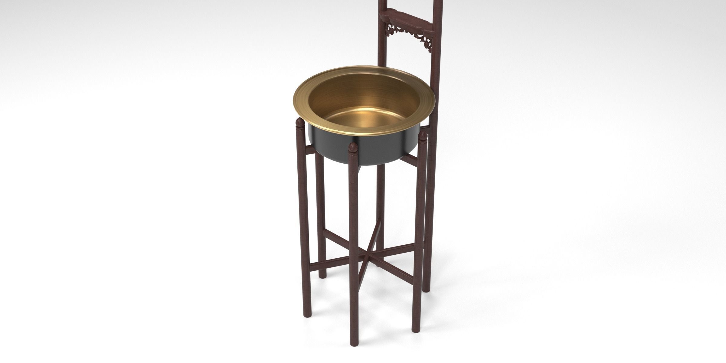 HUANGHUALI TOWEL RACK AND WASHBASIN 3D model_7