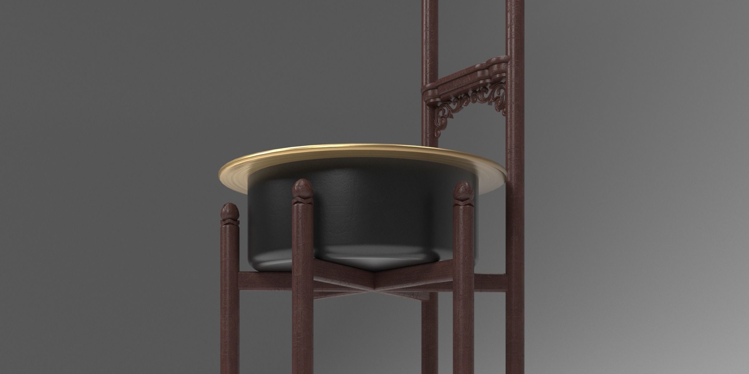 HUANGHUALI TOWEL RACK AND WASHBASIN 3D model_8
