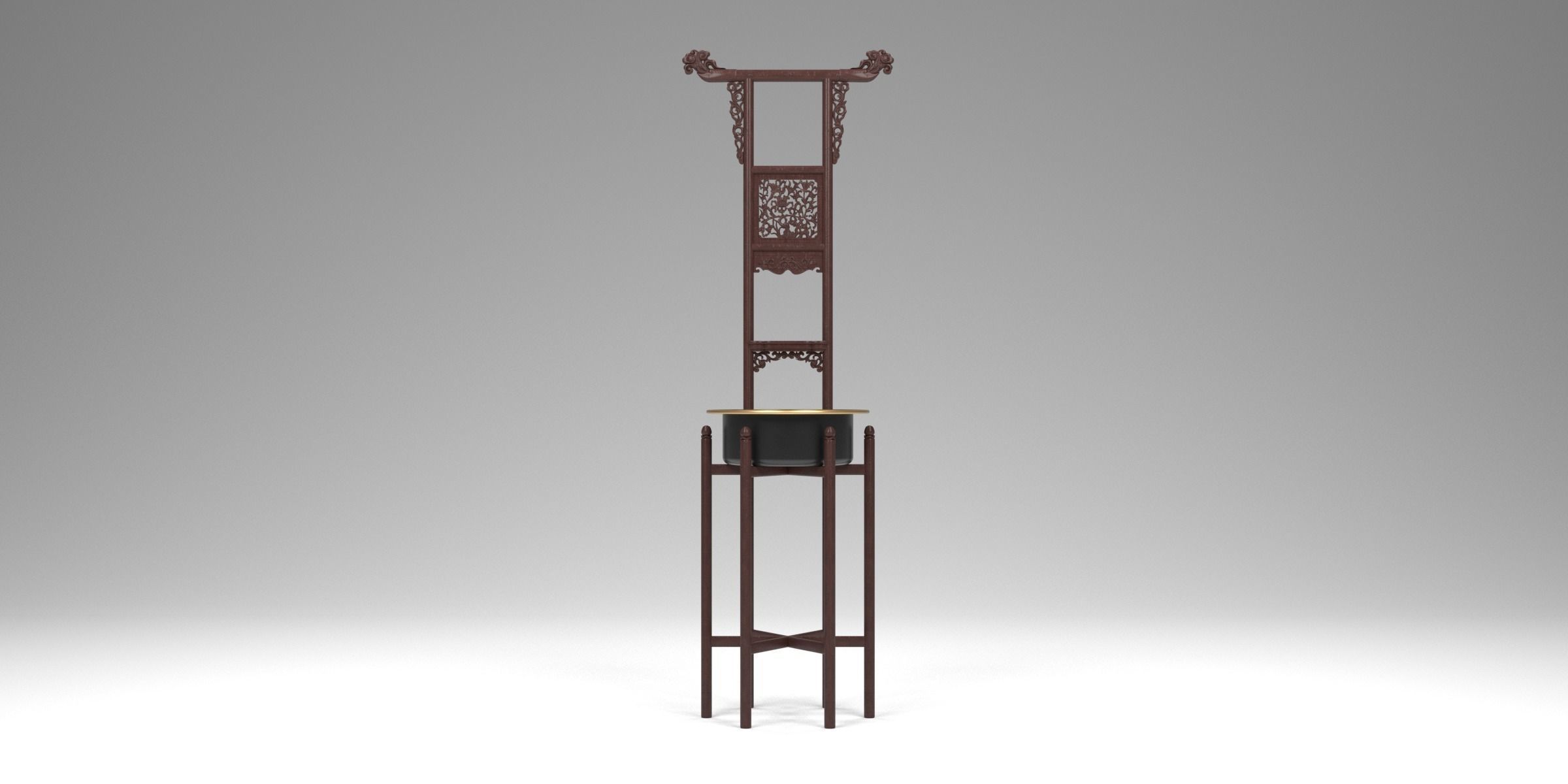 HUANGHUALI TOWEL RACK AND WASHBASIN 3D model_3