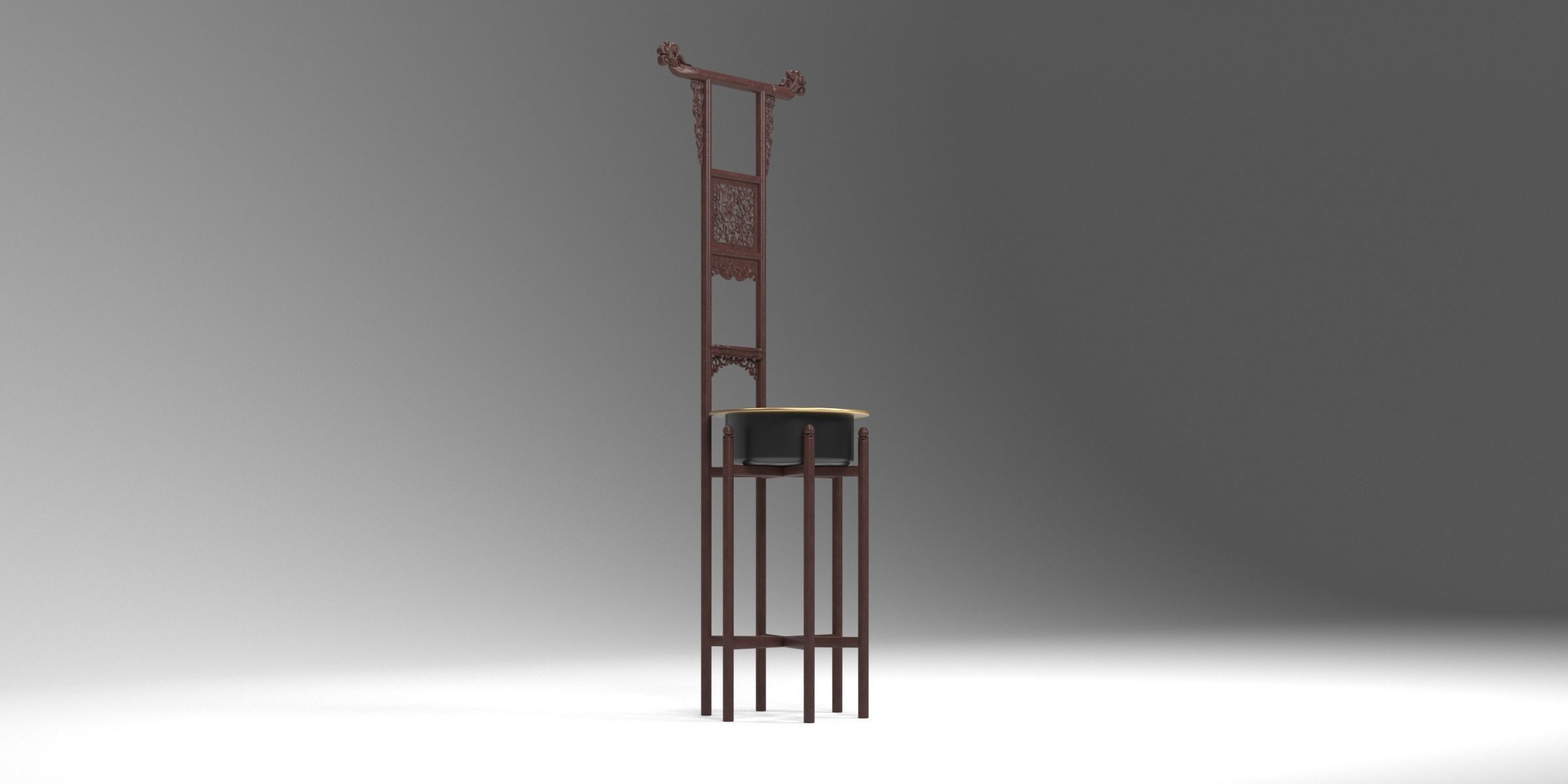 HUANGHUALI TOWEL RACK AND WASHBASIN 3D model_4