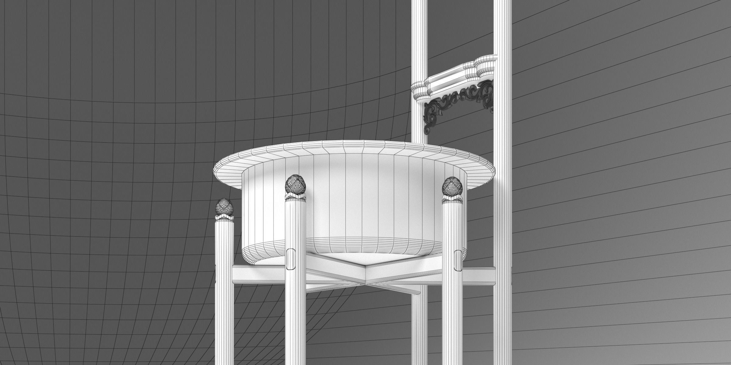 HUANGHUALI TOWEL RACK AND WASHBASIN 3D model_17