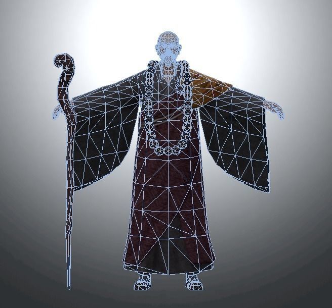 Ancient Asians people  old people Low-poly 3D model_9