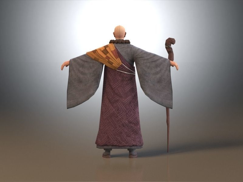 Ancient Asians people  old people Low-poly 3D model_8