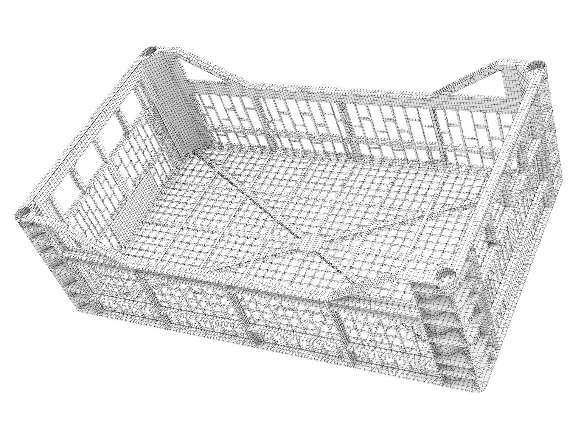 Plastic crate 47 3D model_3