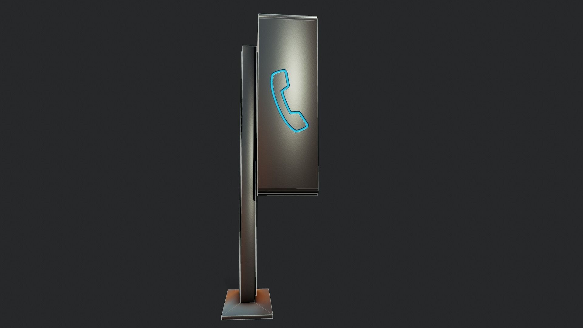 Retro Payphone - Tutorial Included  Low-poly 3D model_7