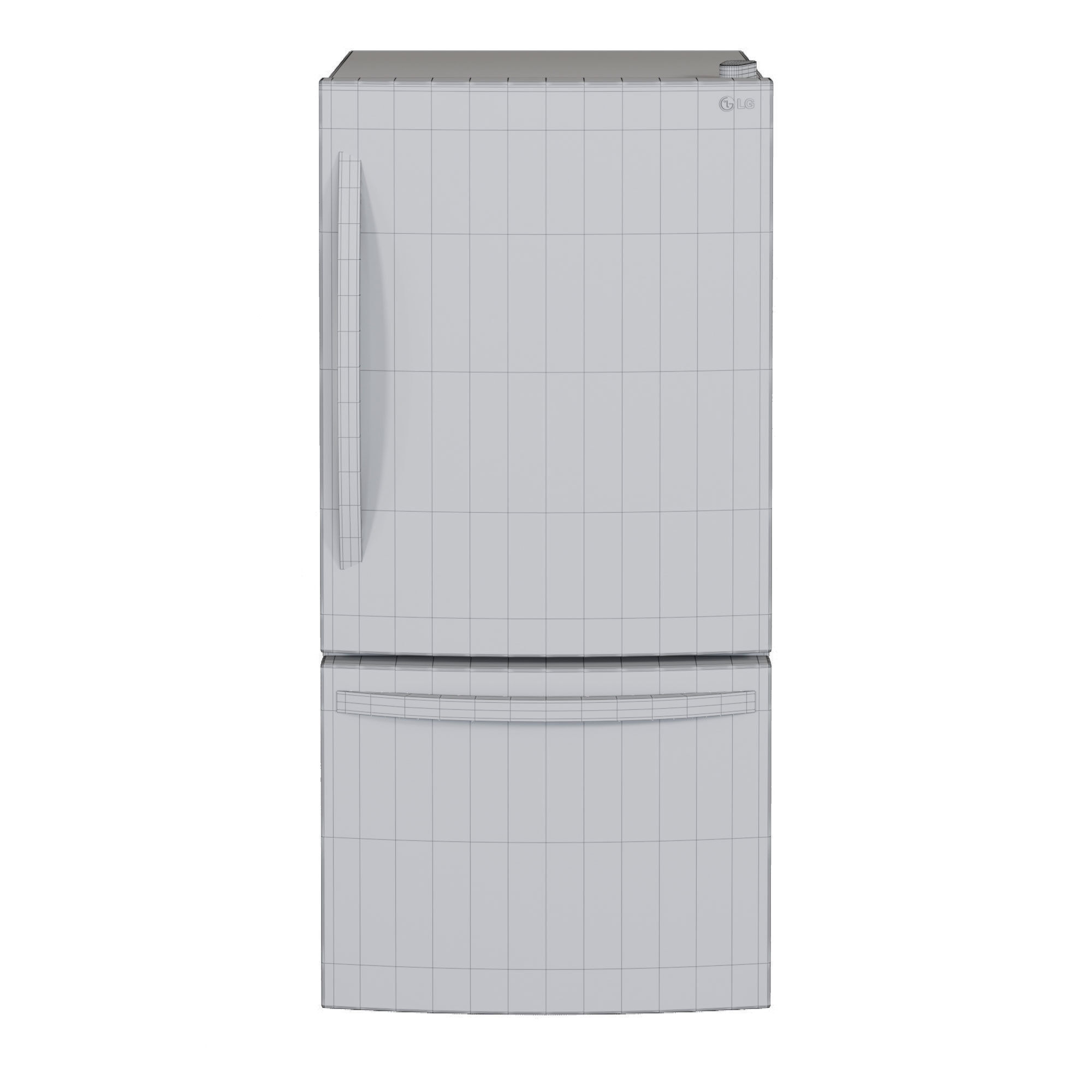 Bottom Freezer Refrigerator 3D model_4