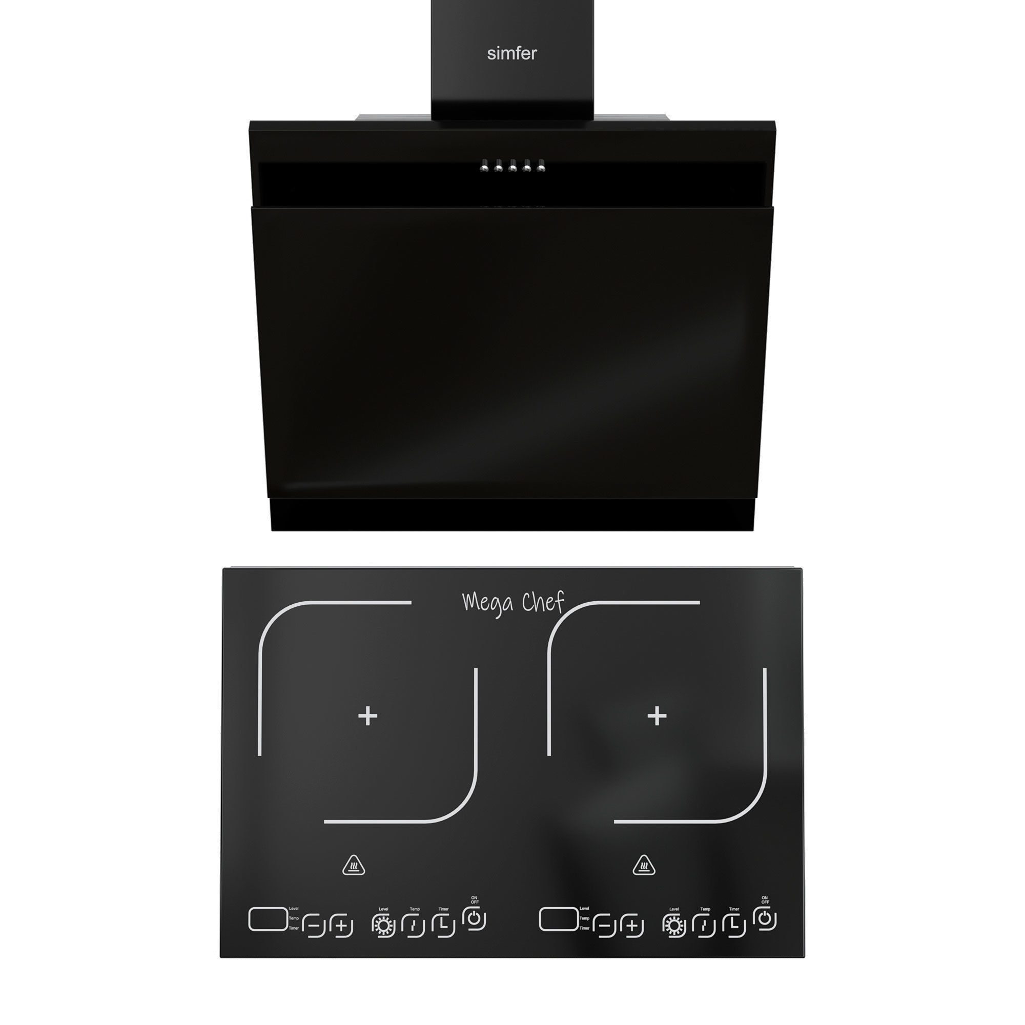 Induction Cooktop Mega Chef and Range Hood 3D model_1
