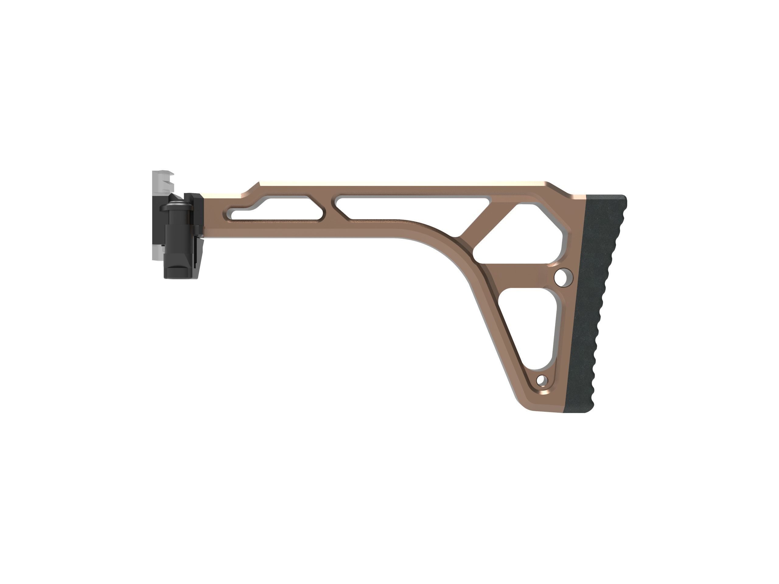 SKELETON STOCK WITH BRACE ADAPTER TO PICATINNY RIS 3D print model_3