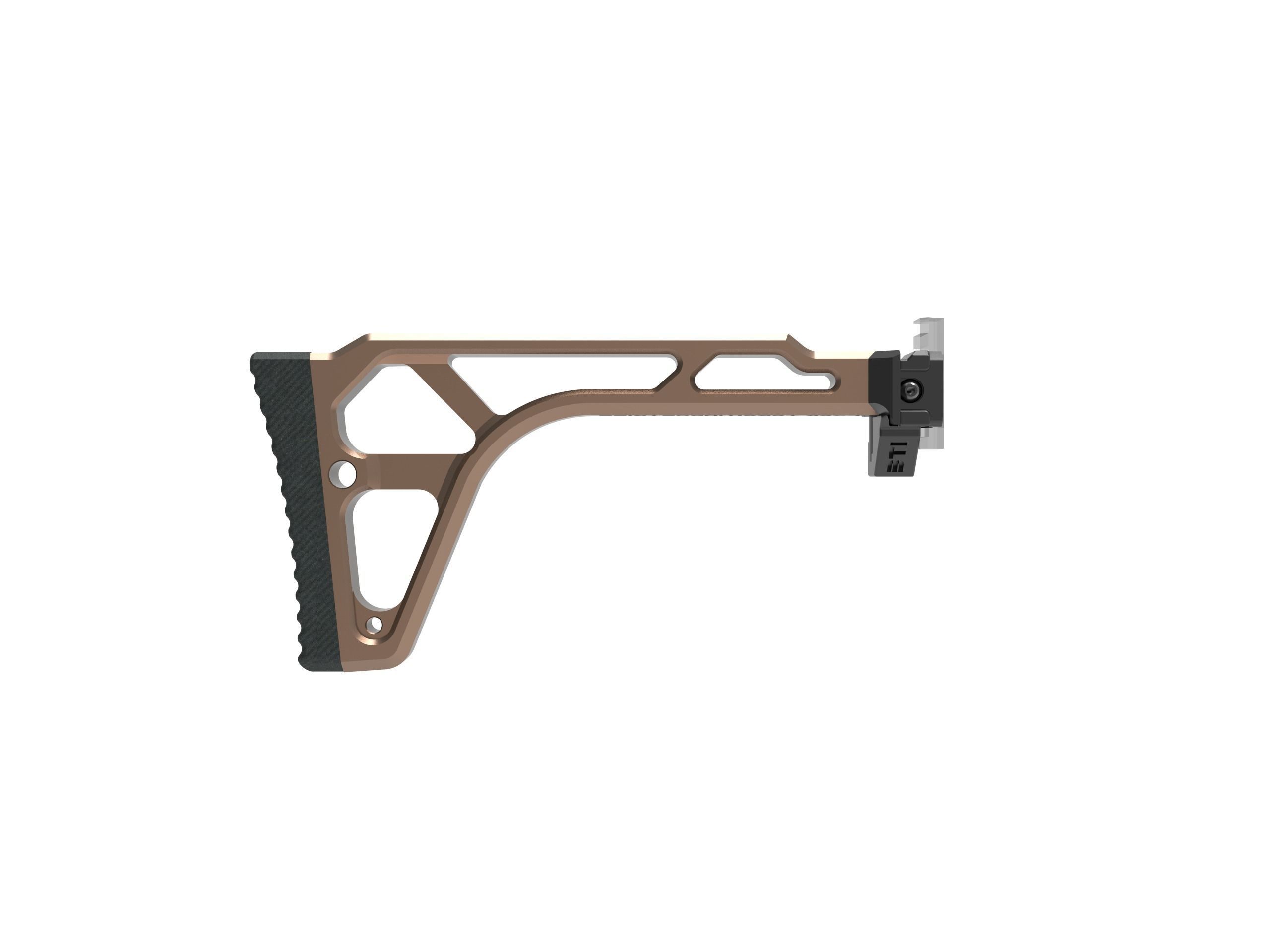 SKELETON STOCK WITH BRACE ADAPTER TO PICATINNY RIS 3D print model_2