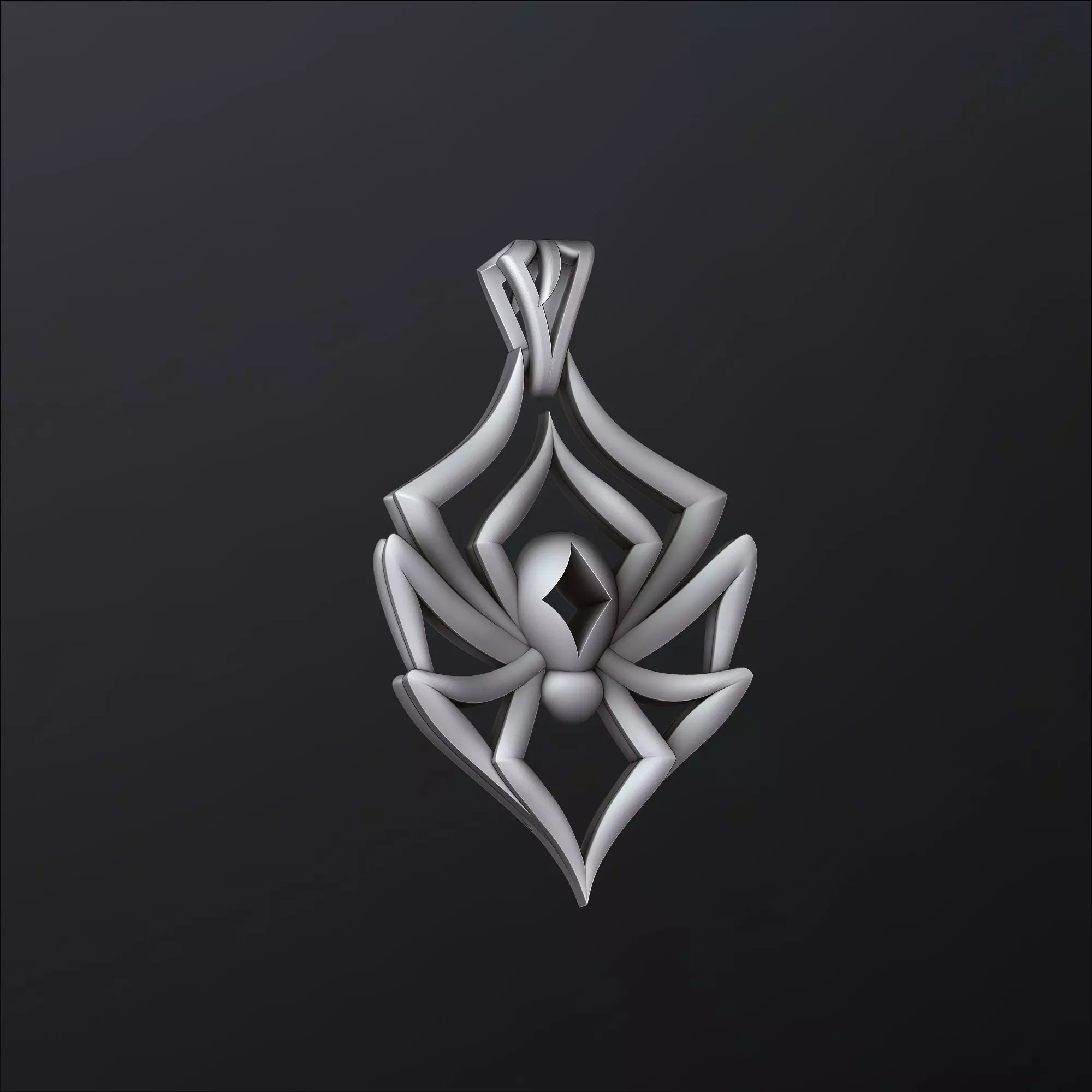 Minimalistic Spider Pendant 3D print model_0