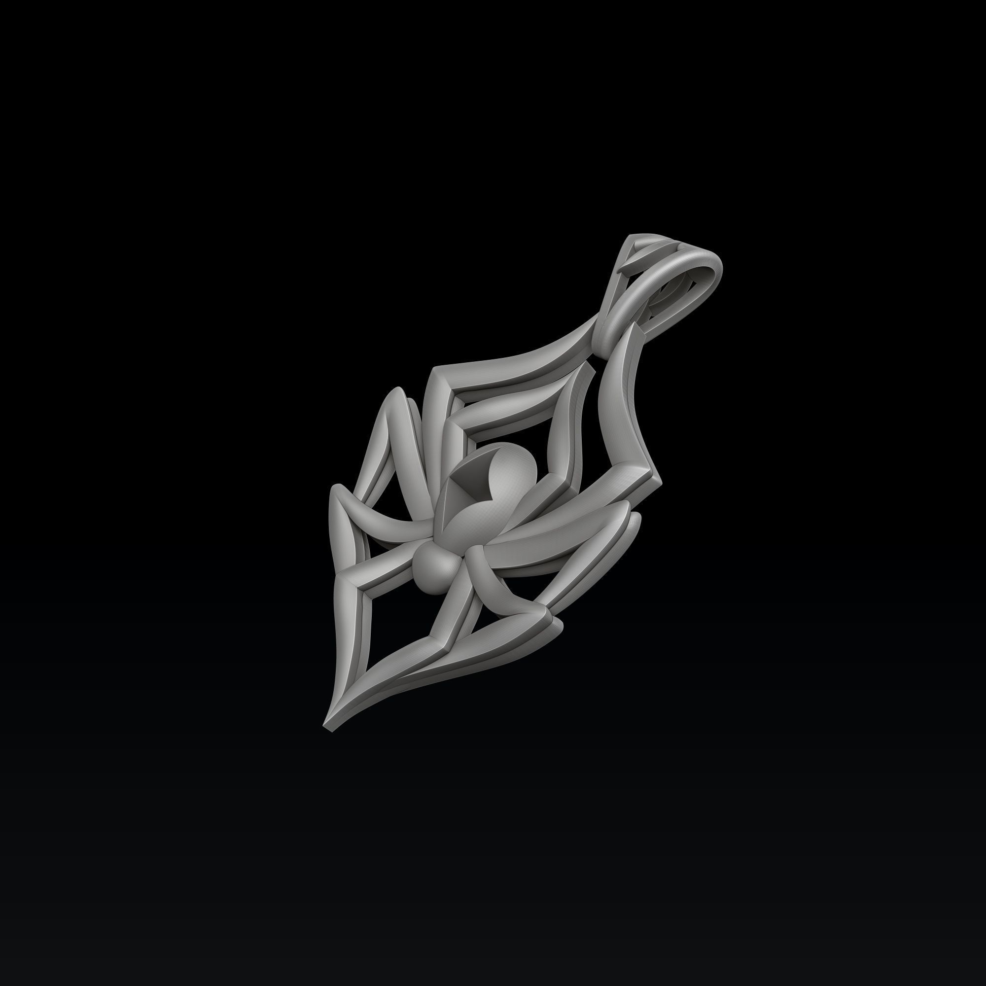 Minimalistic Spider Pendant 3D print model_5