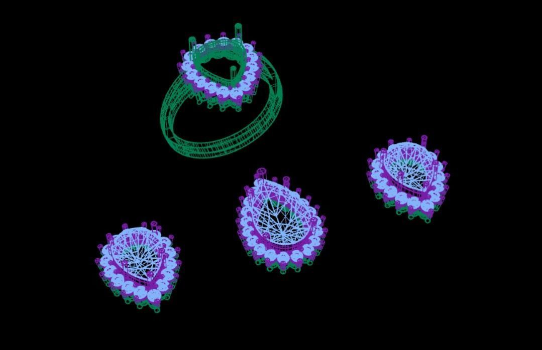 locket set pear shaped 3D print model_1