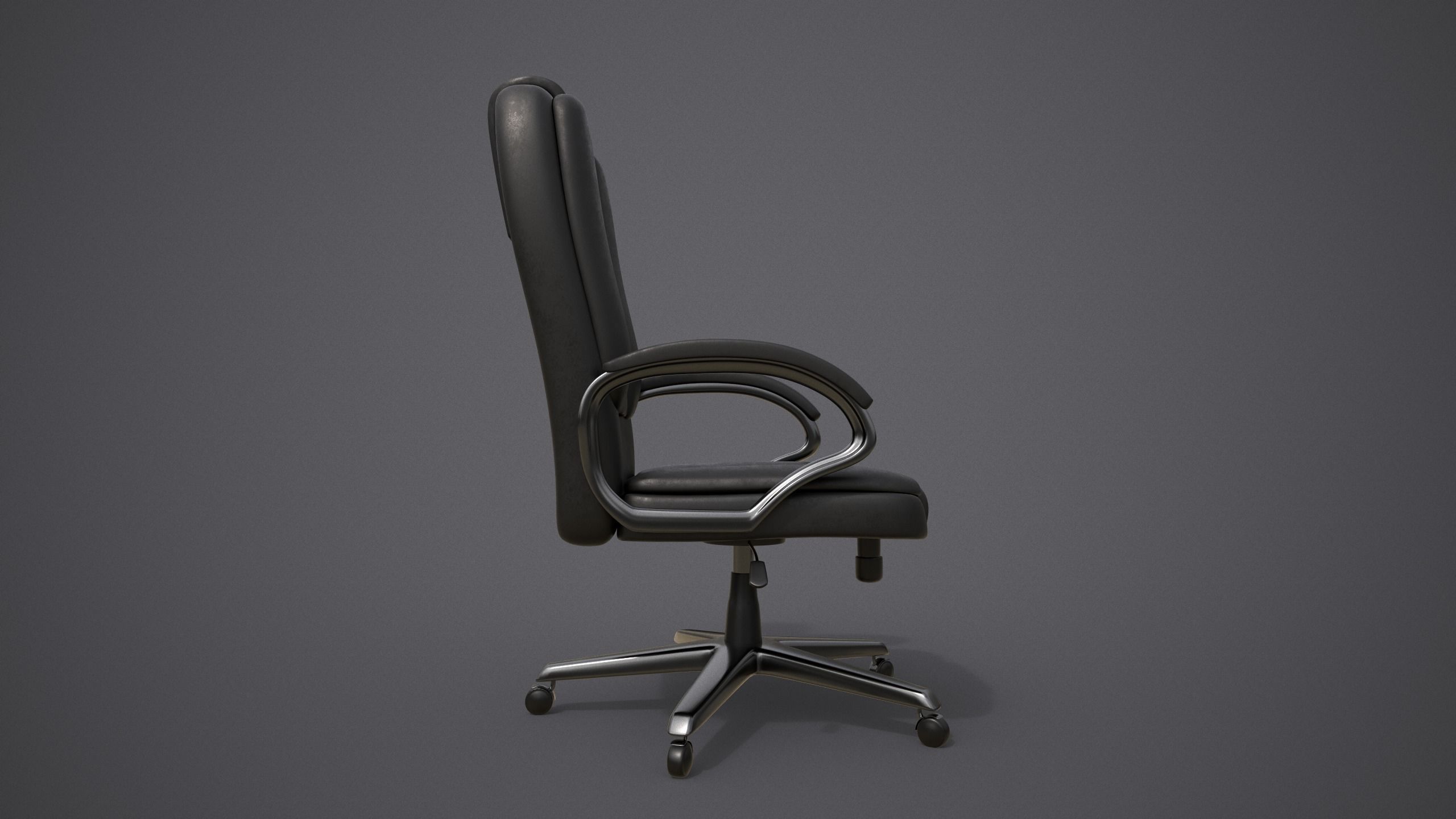 Leather office chair  Free low-poly 3D model_6