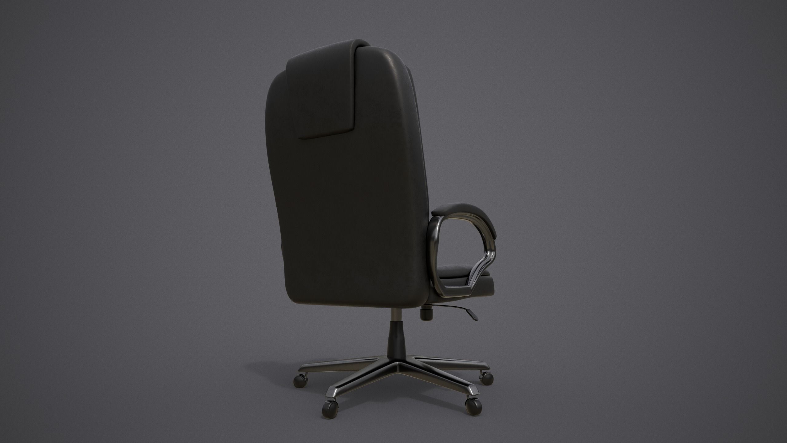 Leather office chair  Free low-poly 3D model_5