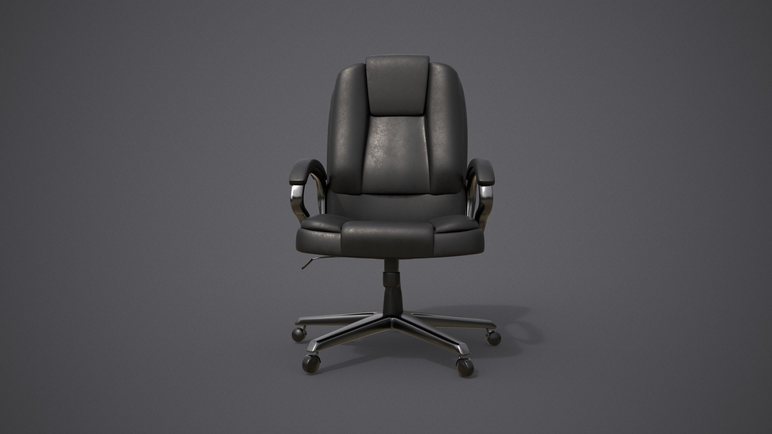 Leather office chair  Free low-poly 3D model_3