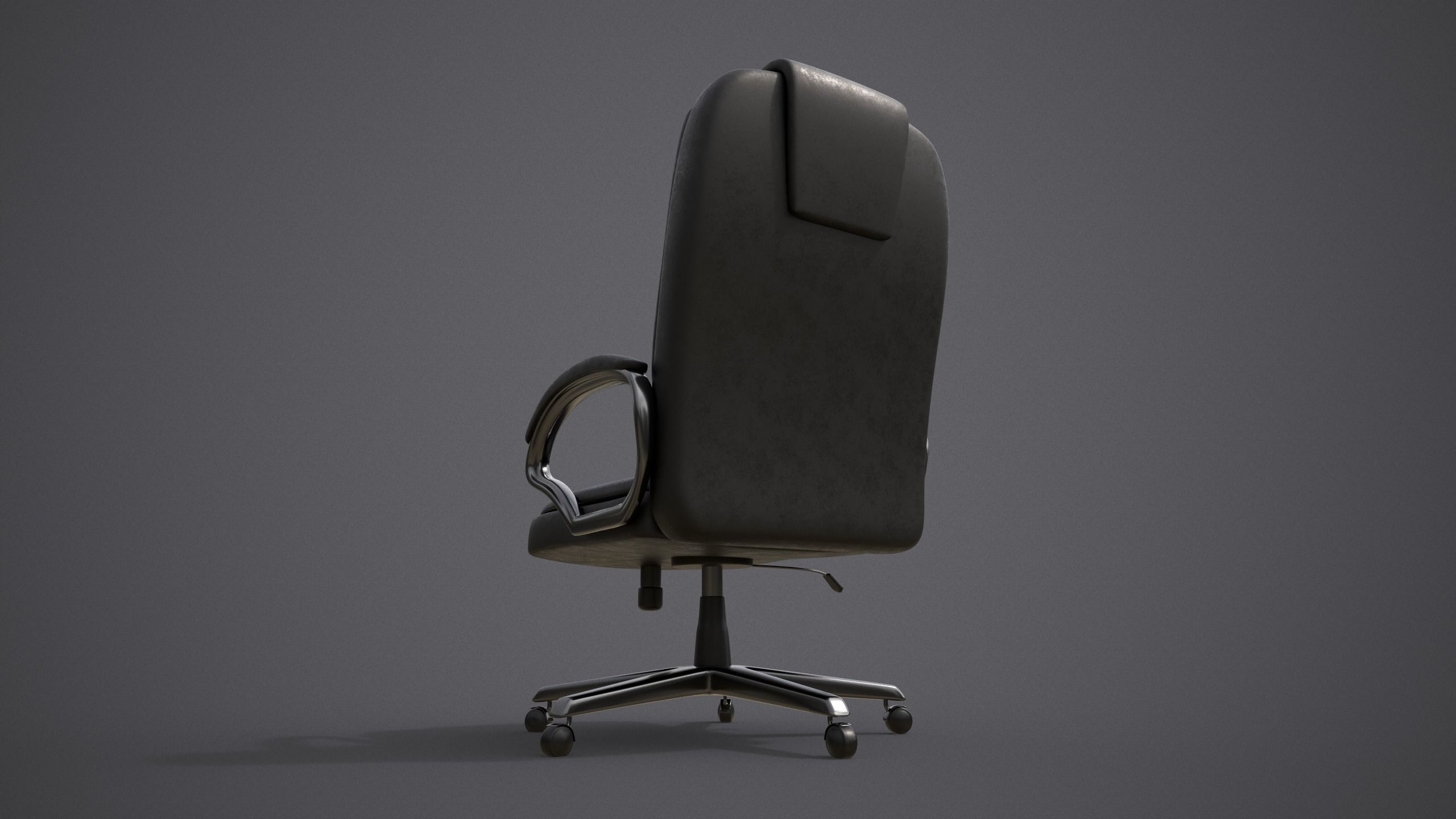 Leather office chair  Free low-poly 3D model_4