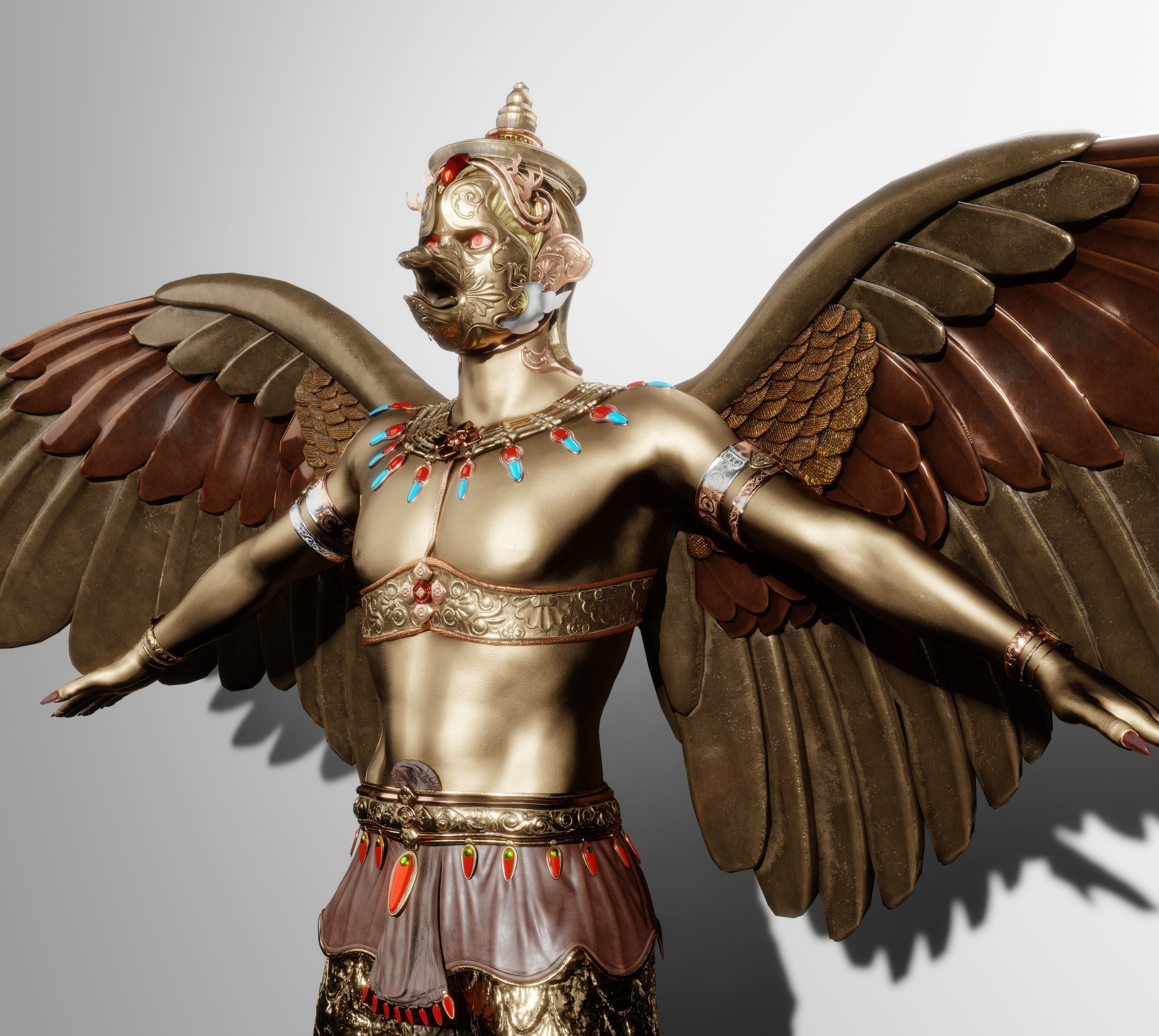 Legendary Garuda  Fully Rigged 3D Character  Low-poly 3D model_4