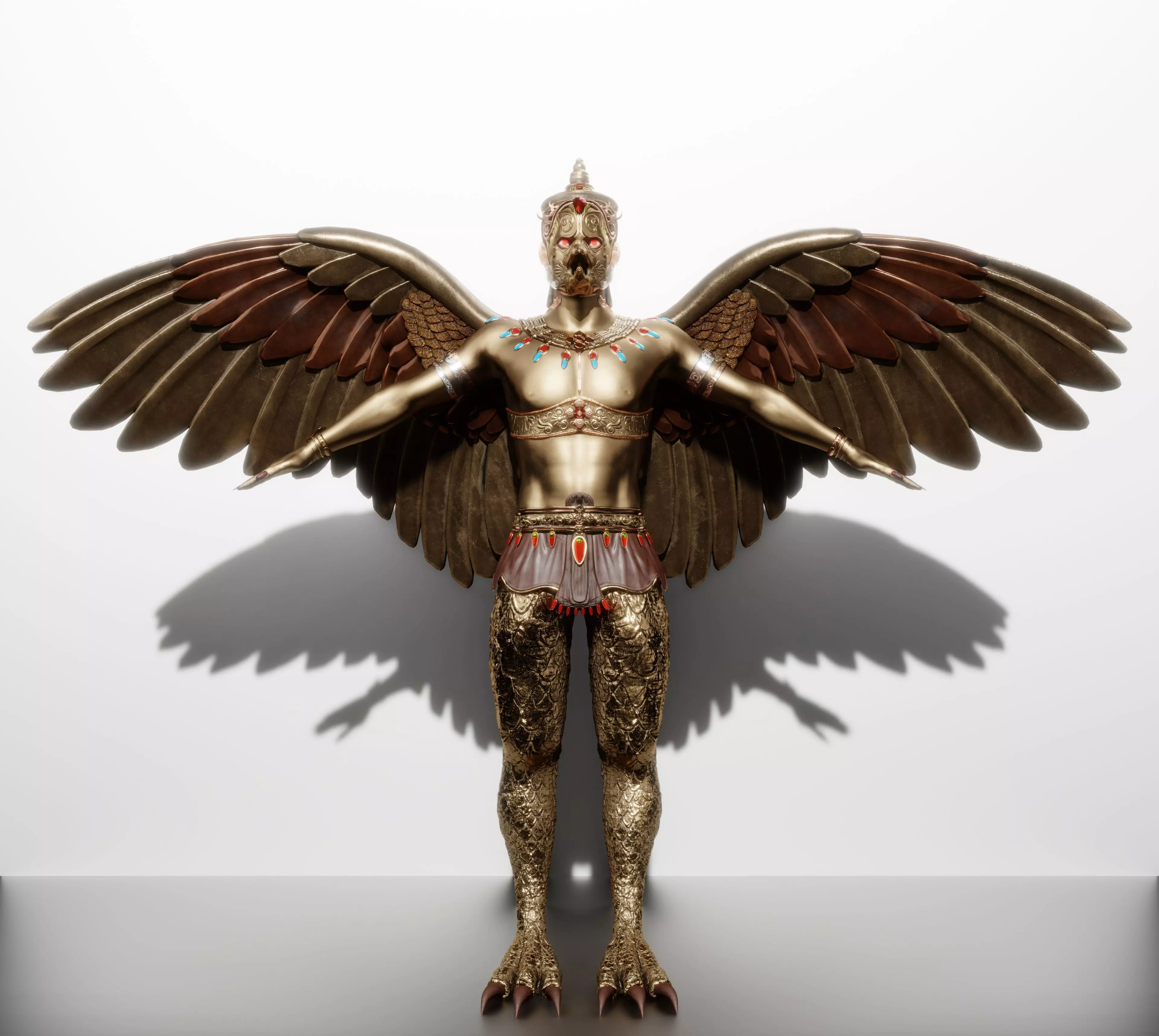 Legendary Garuda  Fully Rigged 3D Character  Low-poly 3D model_0