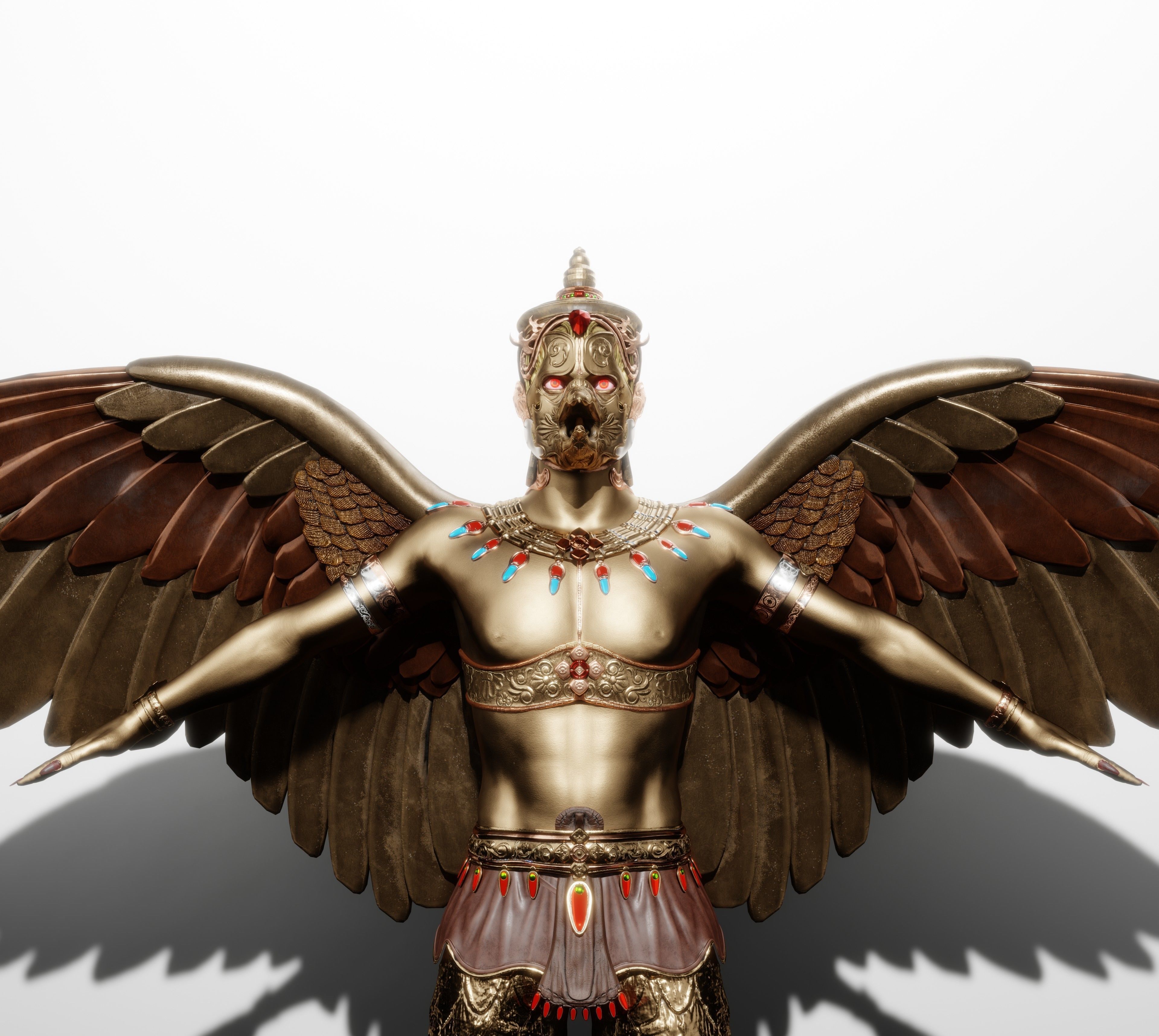 Legendary Garuda  Fully Rigged 3D Character  Low-poly 3D model_1
