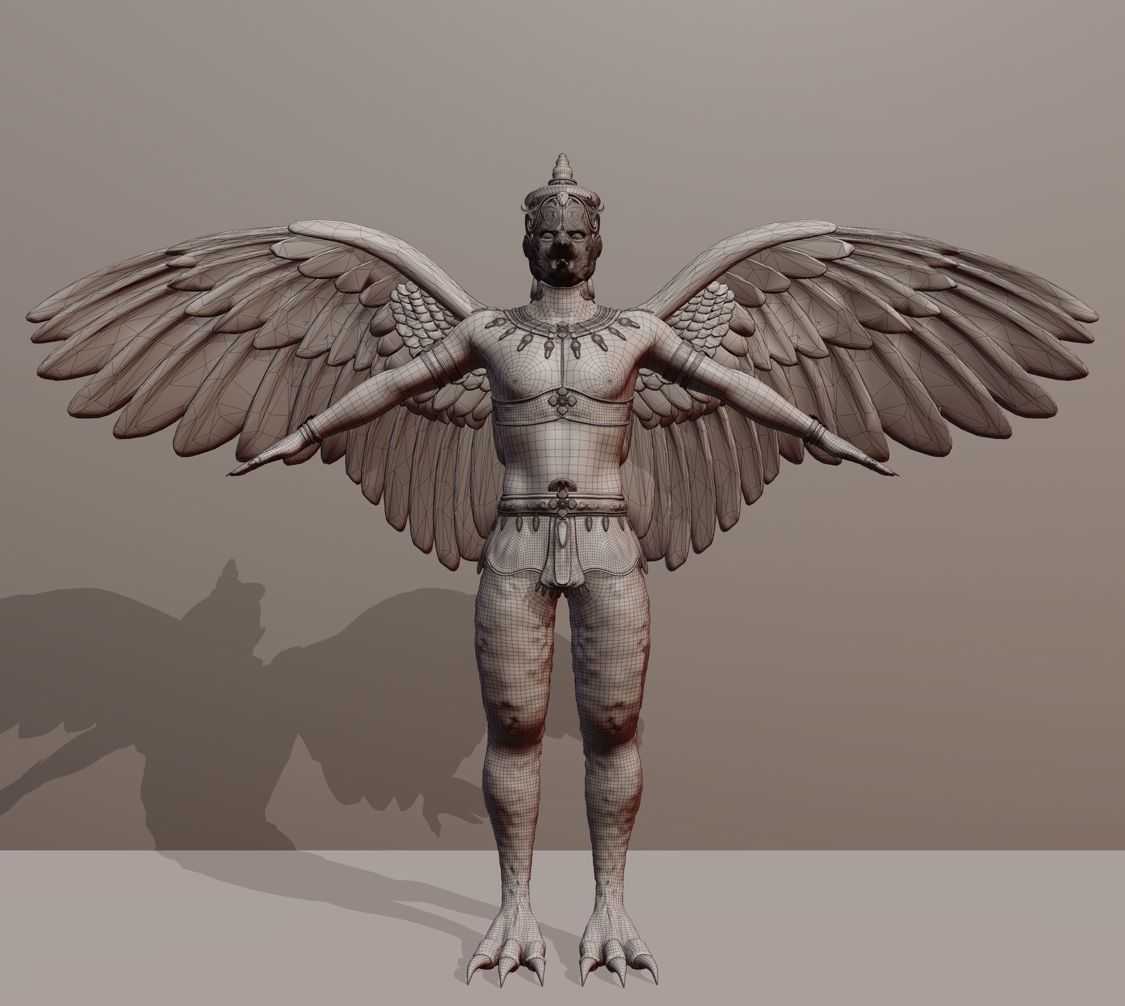 Legendary Garuda  Fully Rigged 3D Character  Low-poly 3D model_5