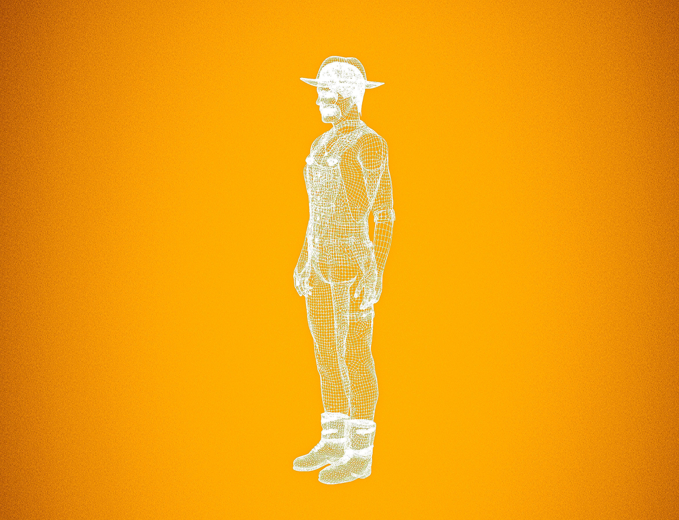 High Quality Realistic Farmer Man Low-poly 3D model_16