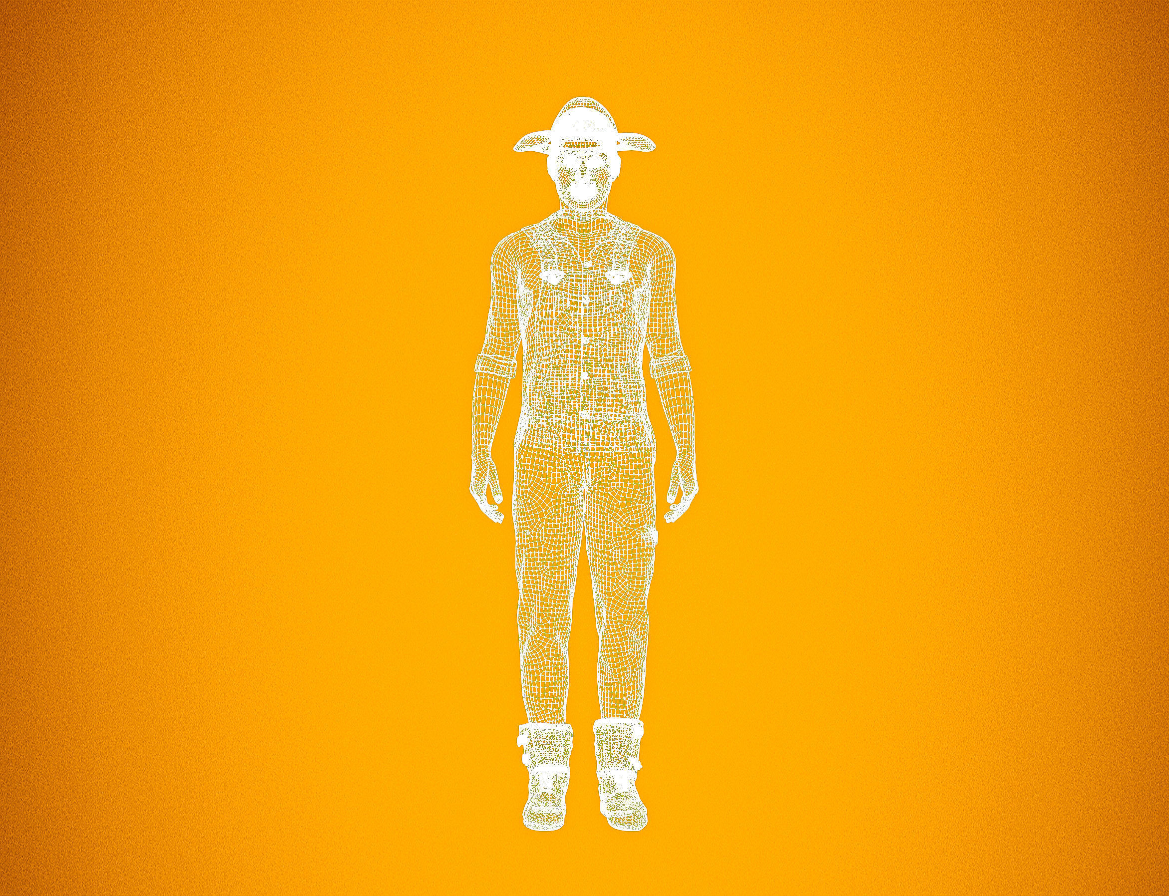 High Quality Realistic Farmer Man Low-poly 3D model_15