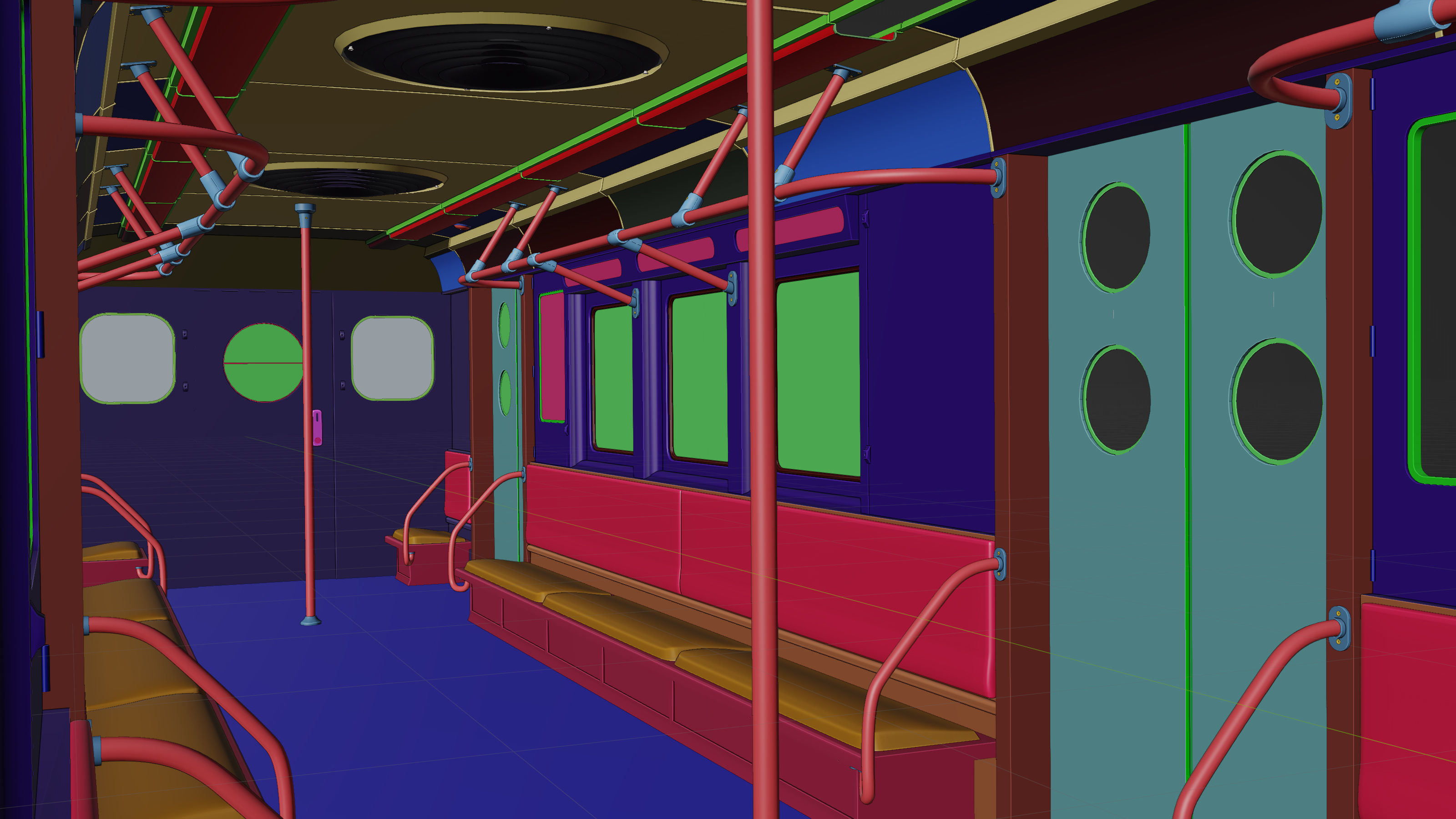 NYC Subway Car Interior 3D model_17