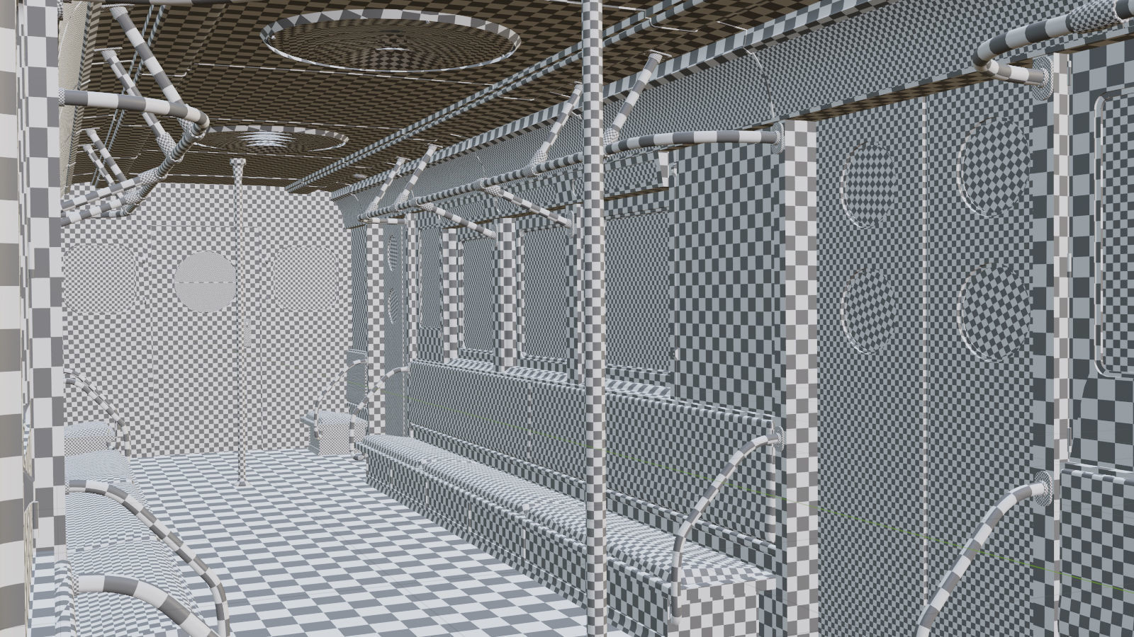NYC Subway Car Interior 3D model_8