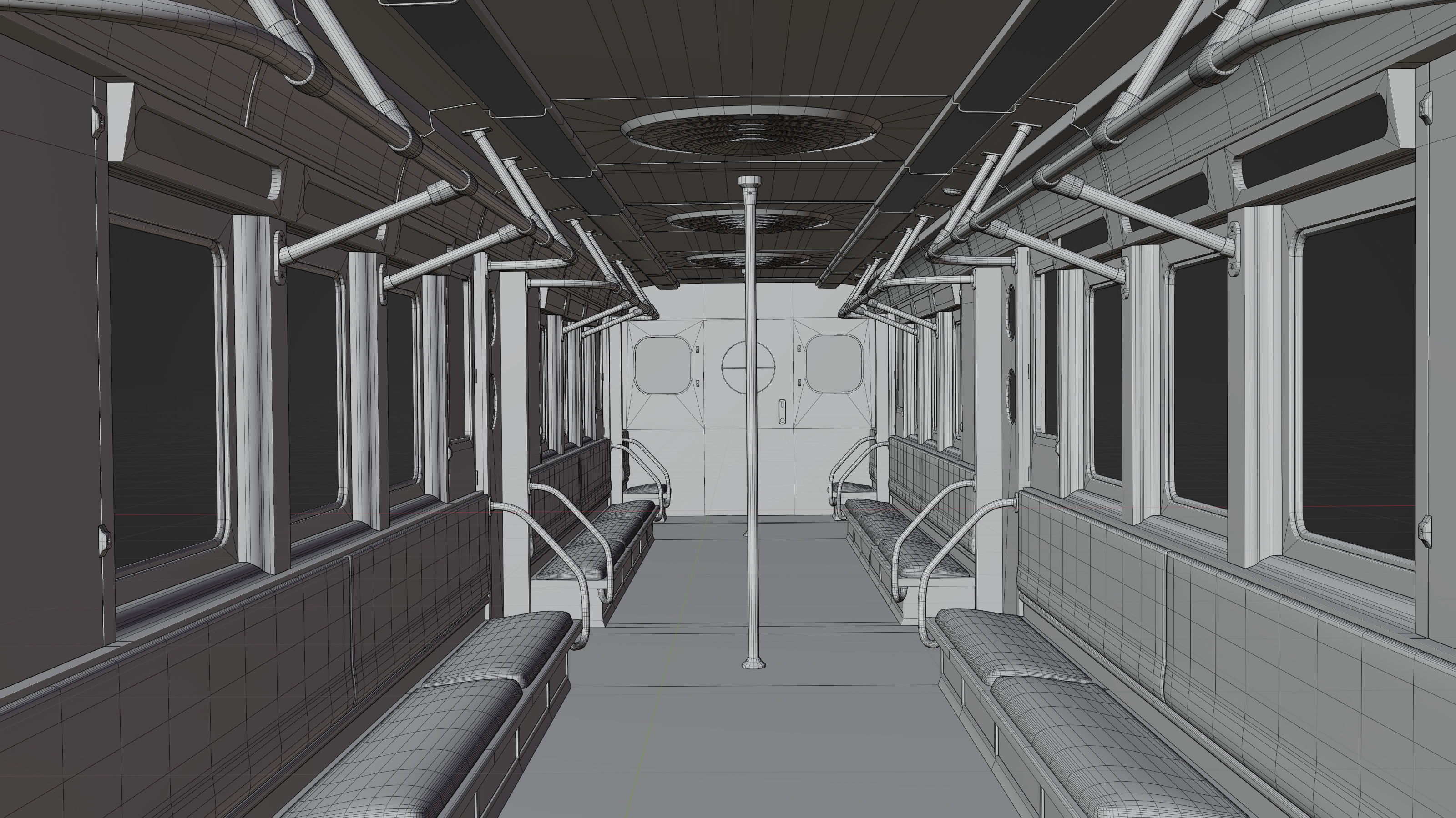 NYC Subway Car Interior 3D model_4
