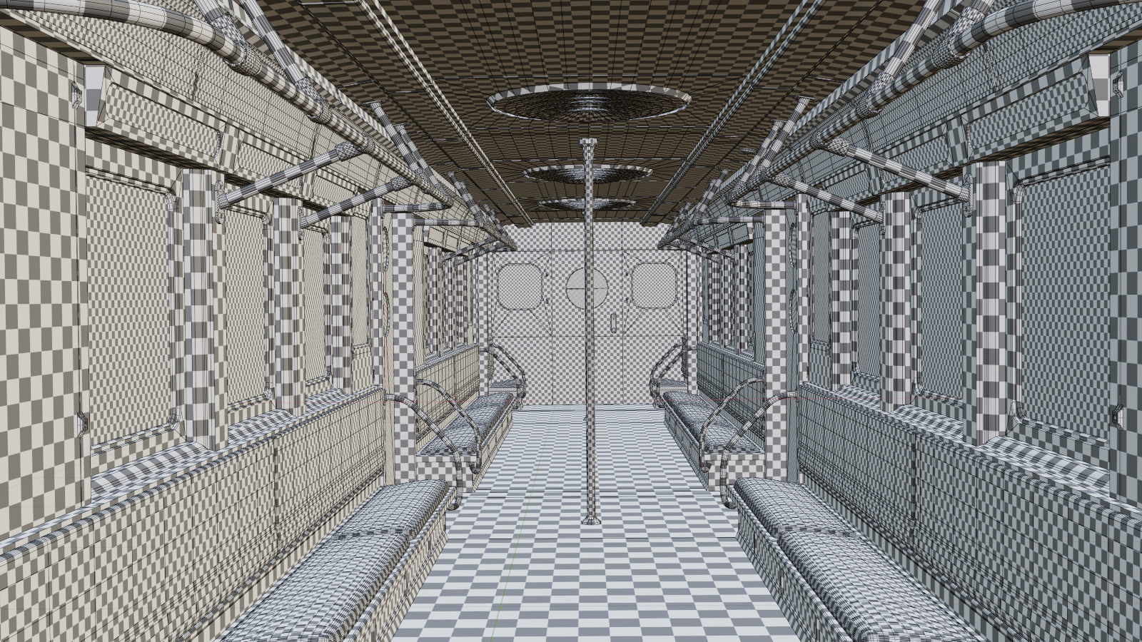 NYC Subway Car Interior 3D model_22