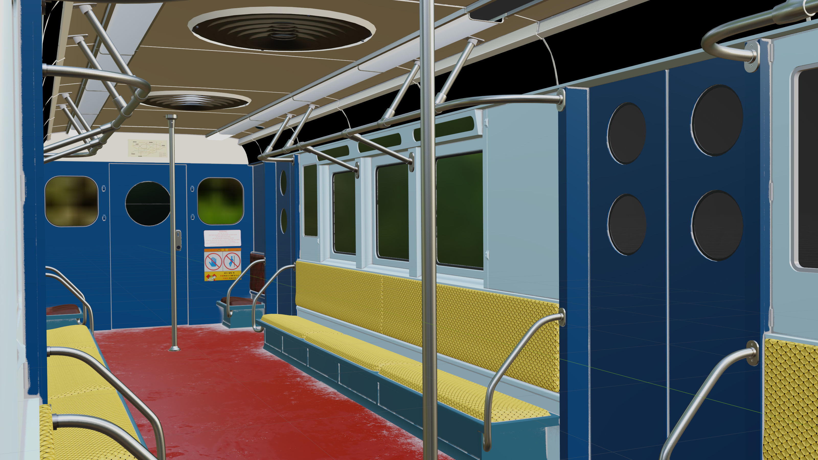 NYC Subway Car Interior 3D model_11