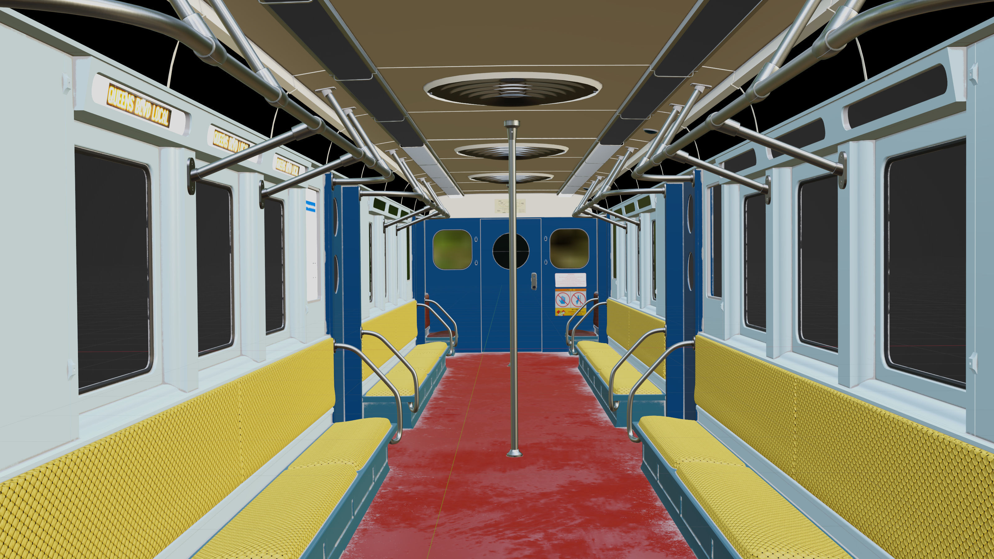 NYC Subway Car Interior 3D model_10