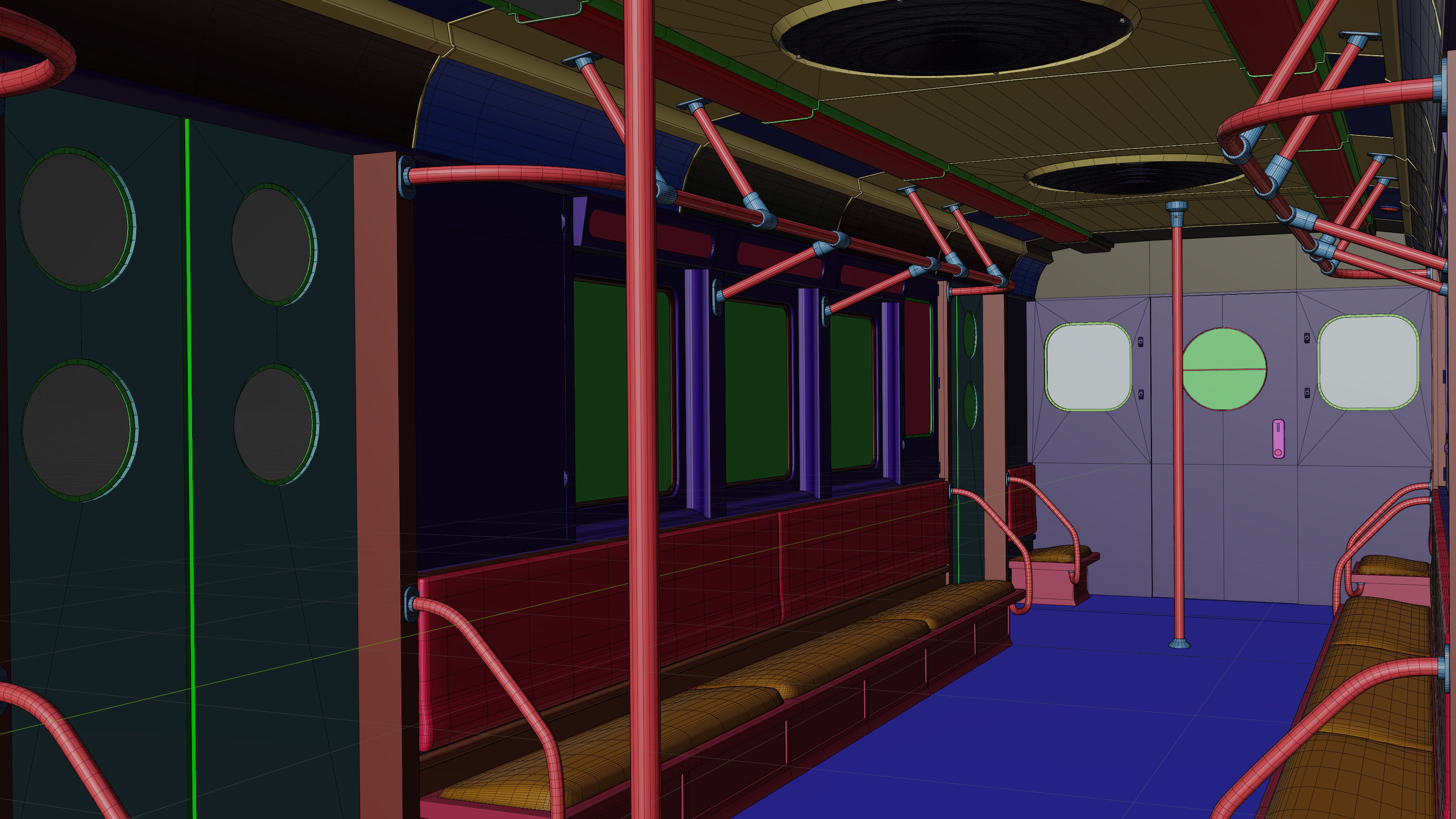 NYC Subway Car Interior 3D model_15