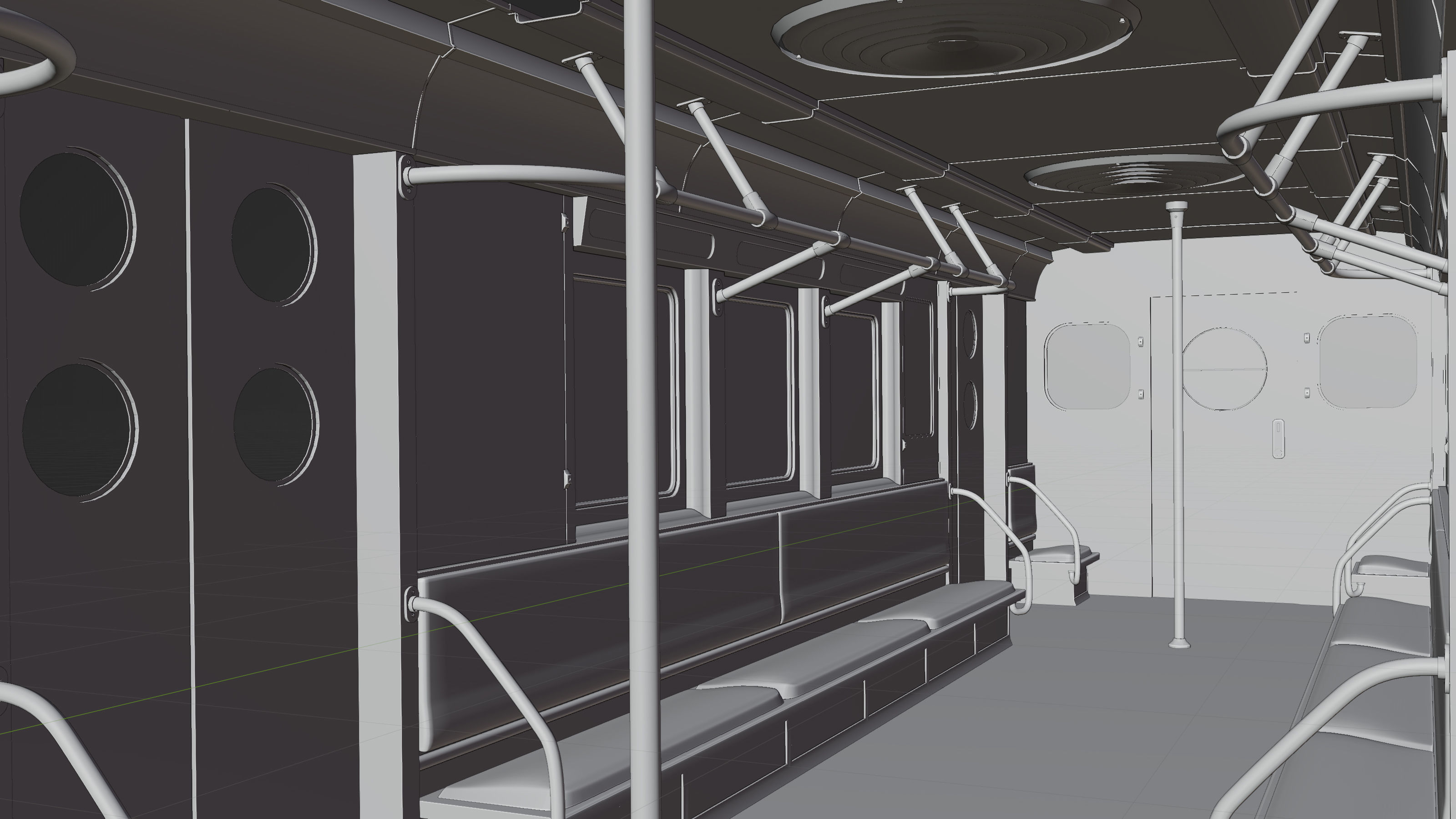 NYC Subway Car Interior 3D model_21