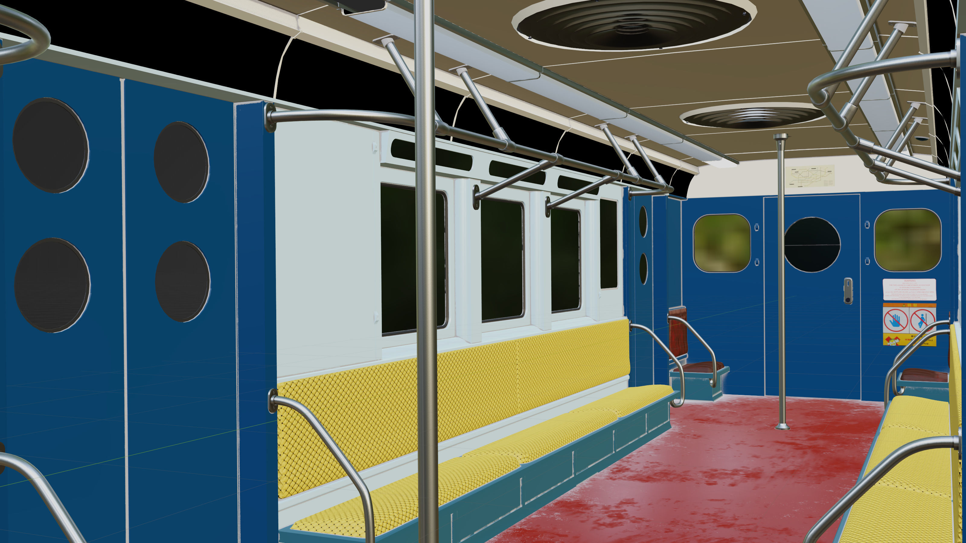 NYC Subway Car Interior 3D model_12