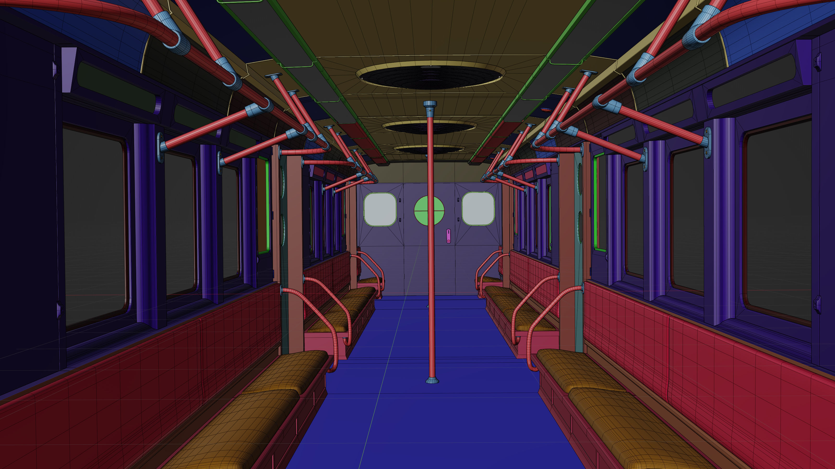 NYC Subway Car Interior 3D model_13