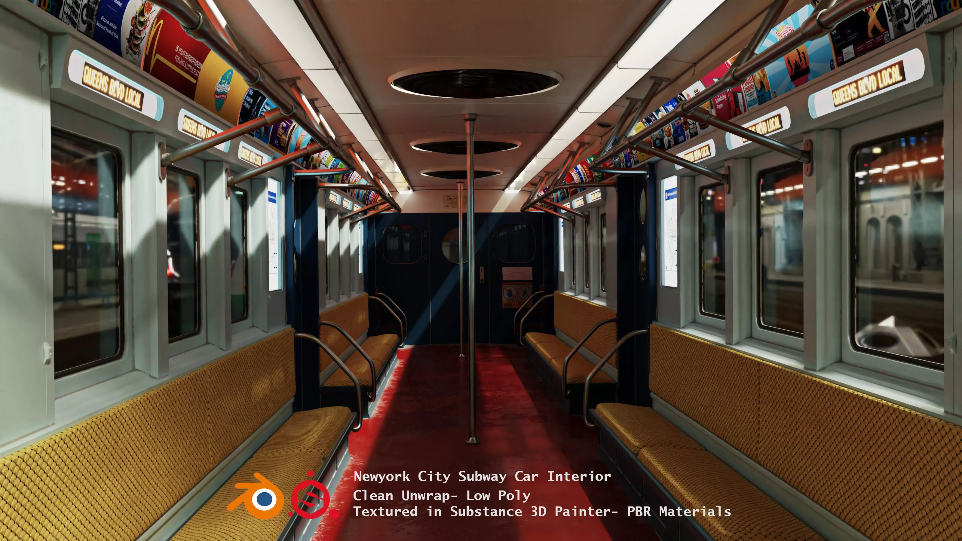 NYC Subway Car Interior 3D model_0