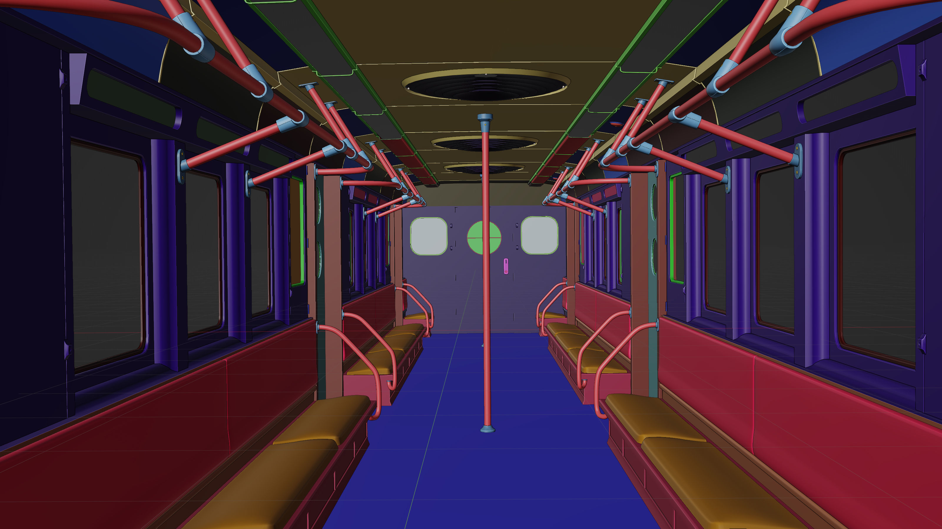 NYC Subway Car Interior 3D model_16