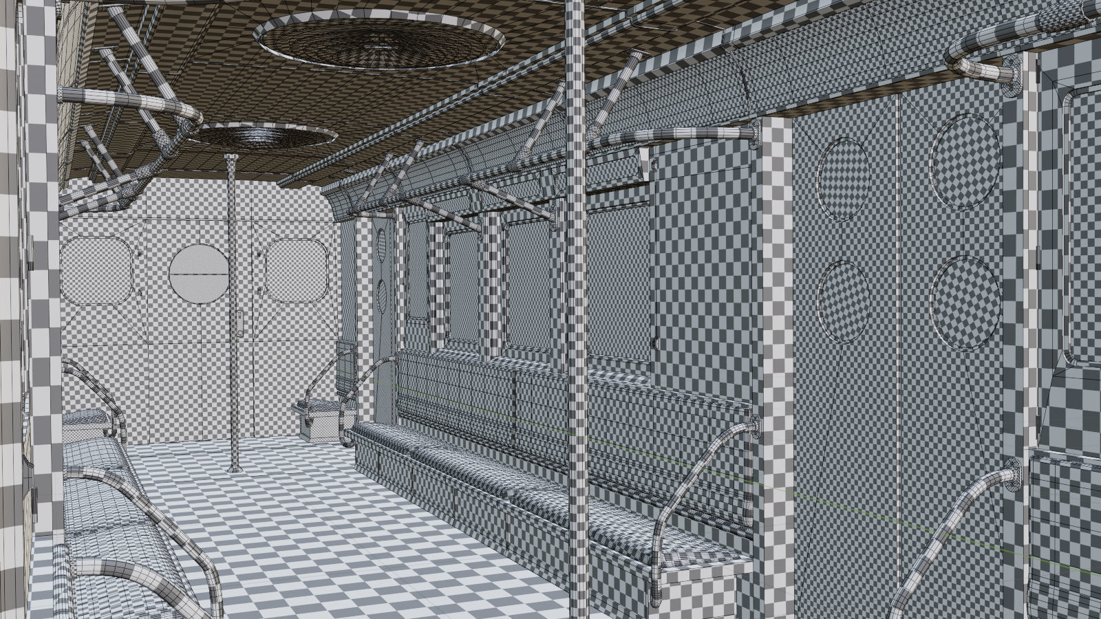 NYC Subway Car Interior 3D model_23