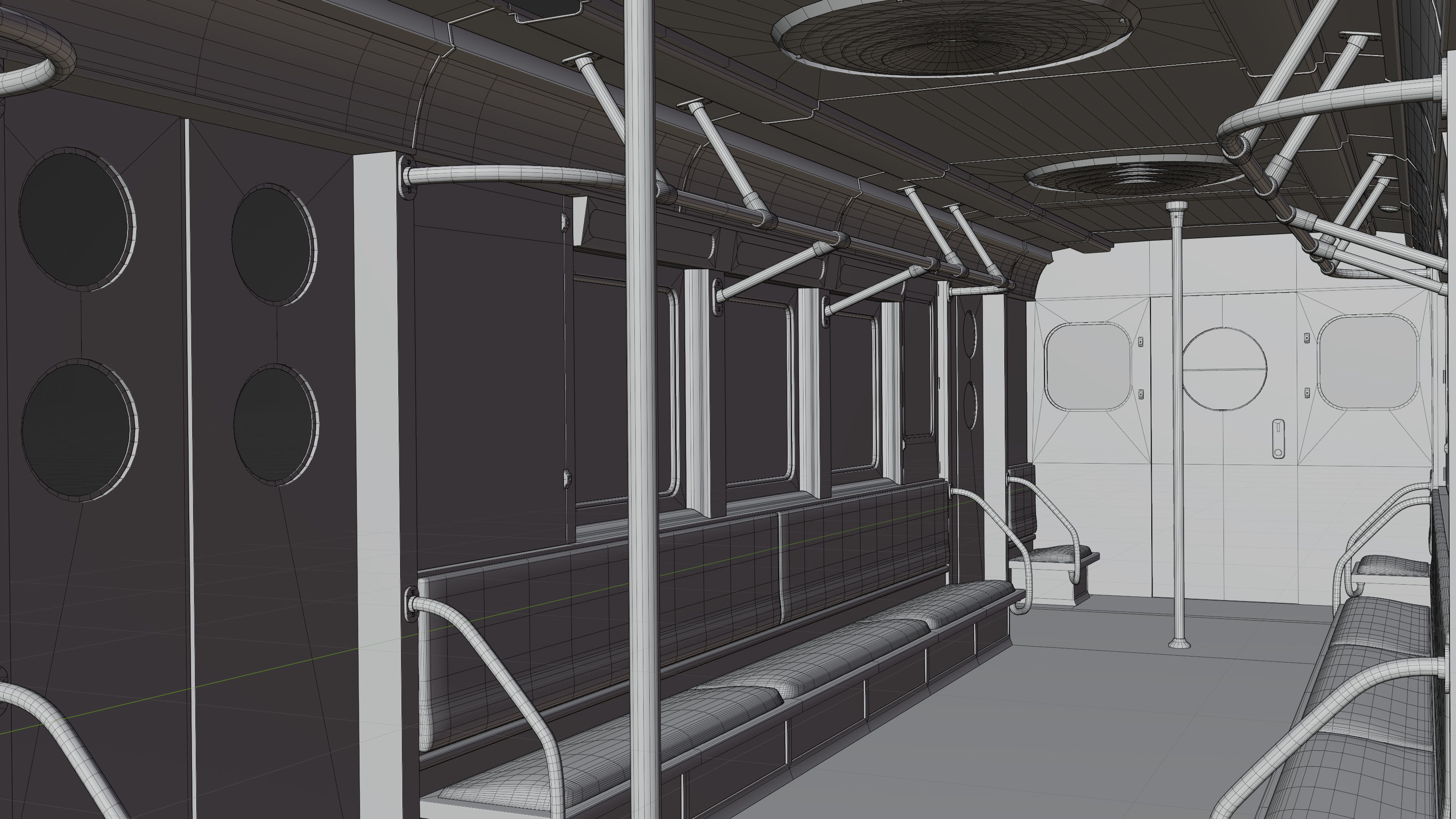 NYC Subway Car Interior 3D model_6