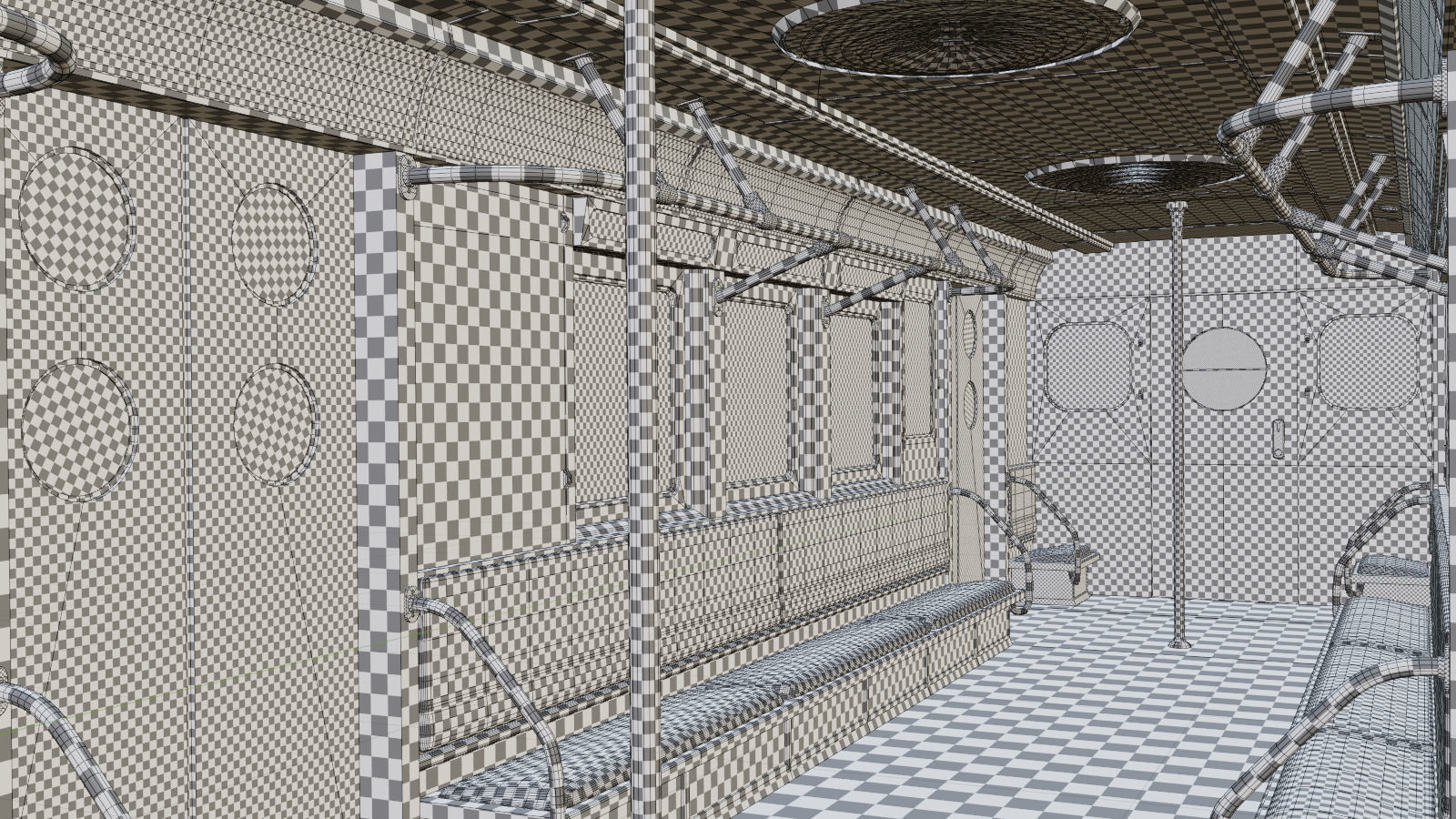 NYC Subway Car Interior 3D model_24