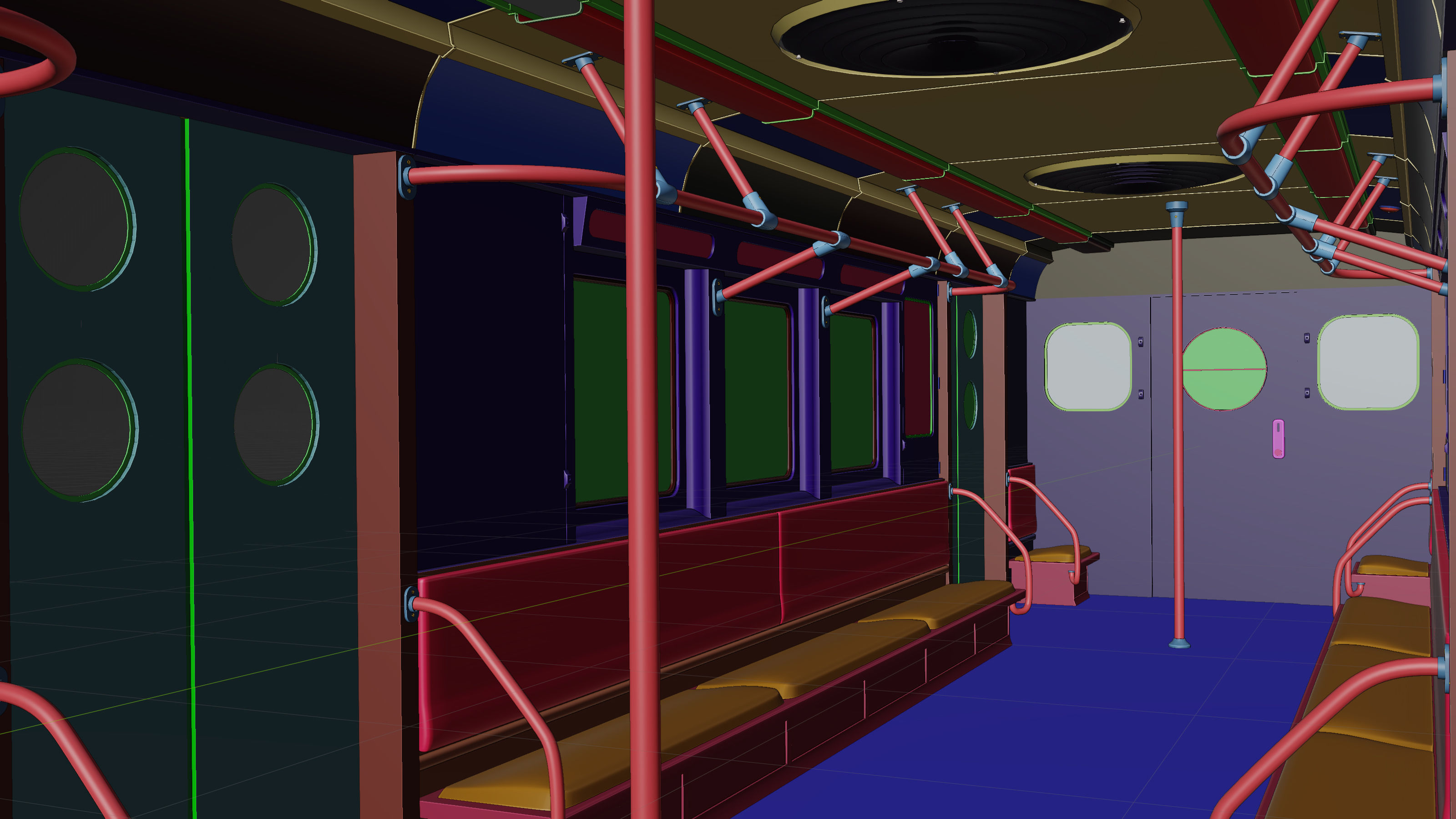 NYC Subway Car Interior 3D model_18