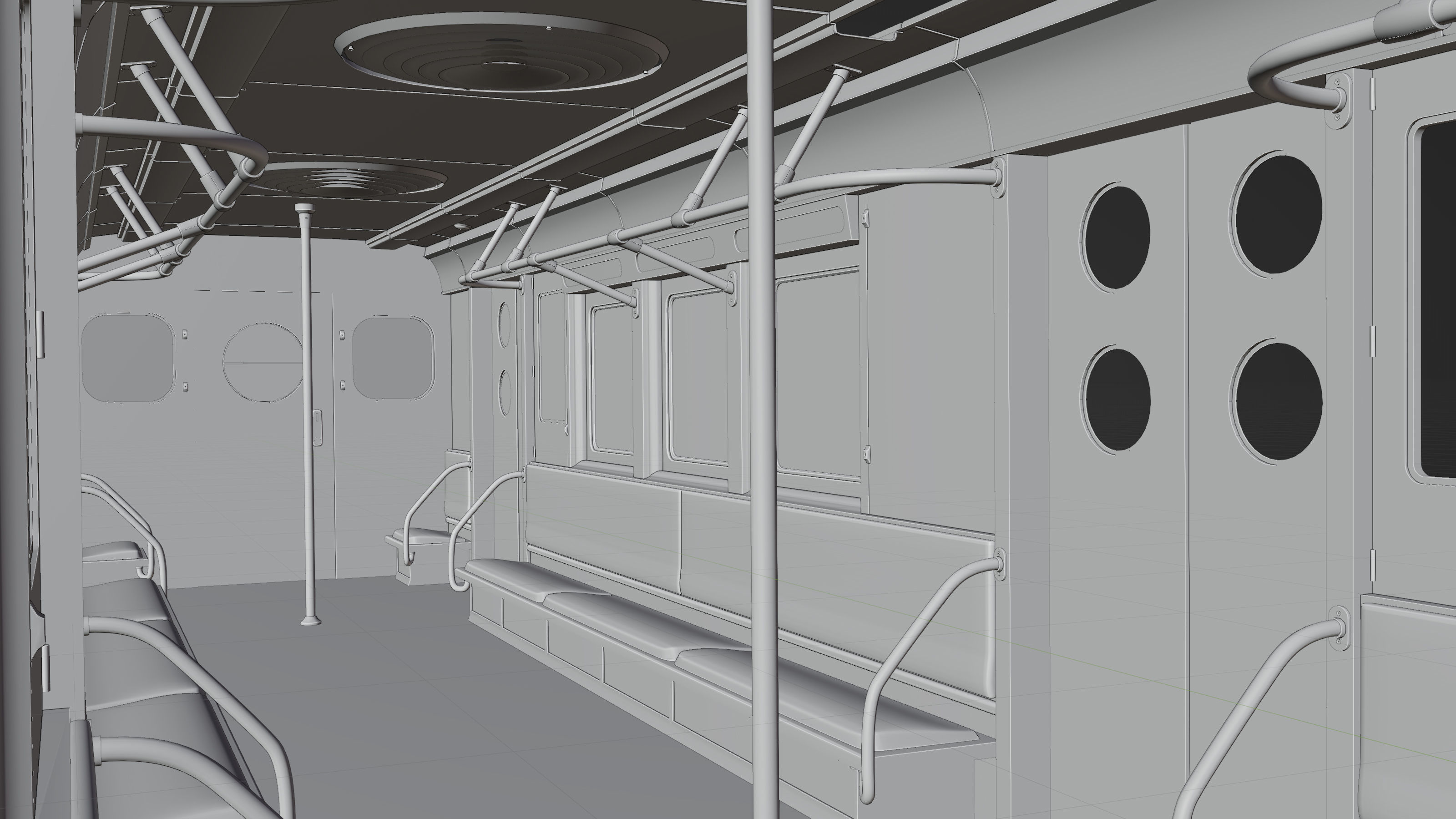 NYC Subway Car Interior 3D model_20