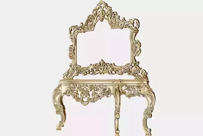 Carved console ornament for cnc 02