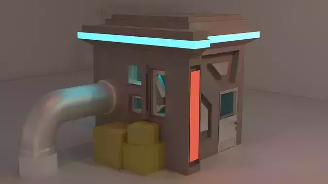 low poly factory