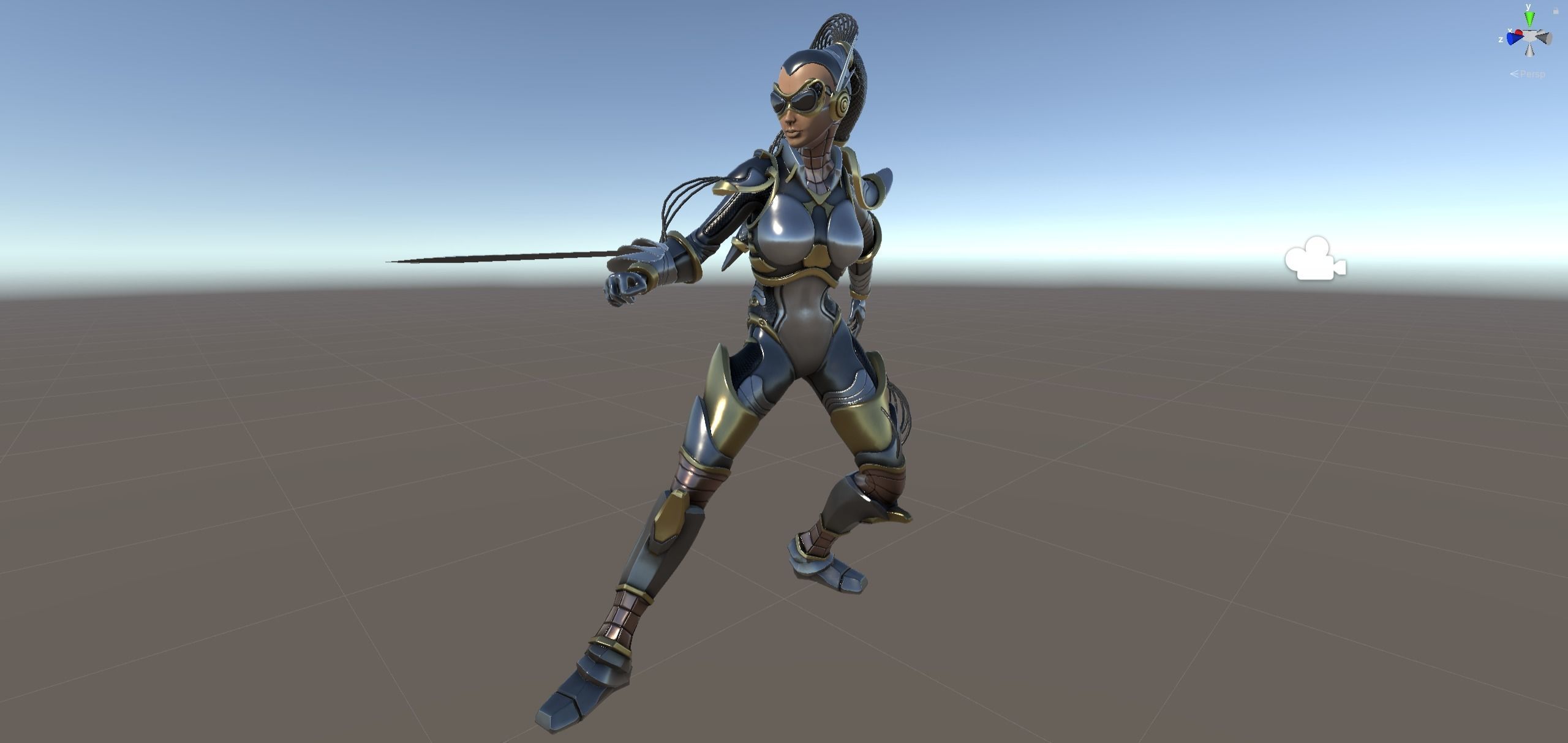 Sci-Fi Girl Ponytail Low-poly 3D model_23