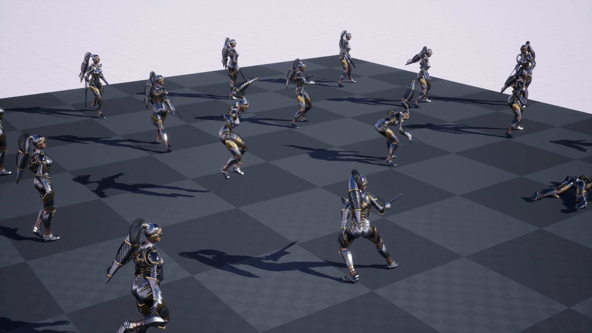 Sci-Fi Girl Ponytail Low-poly 3D model_13