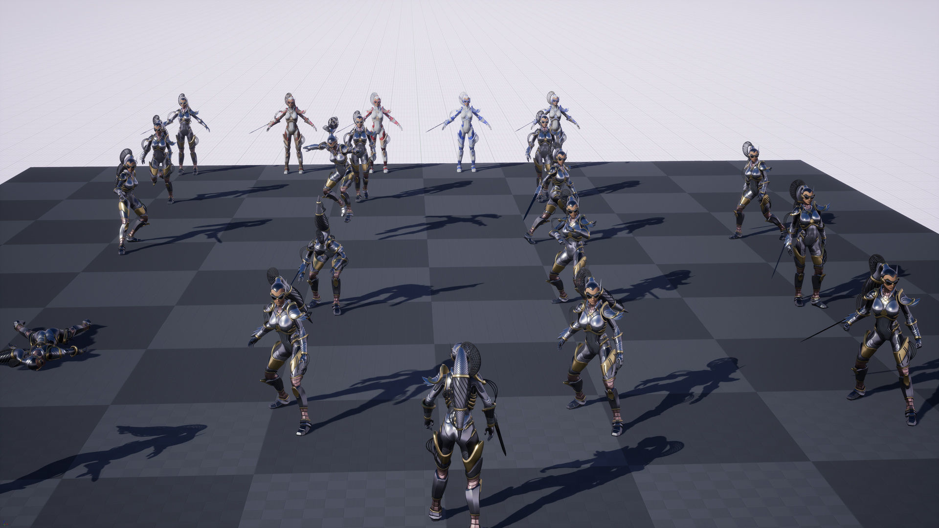 Sci-Fi Girl Ponytail Low-poly 3D model_22