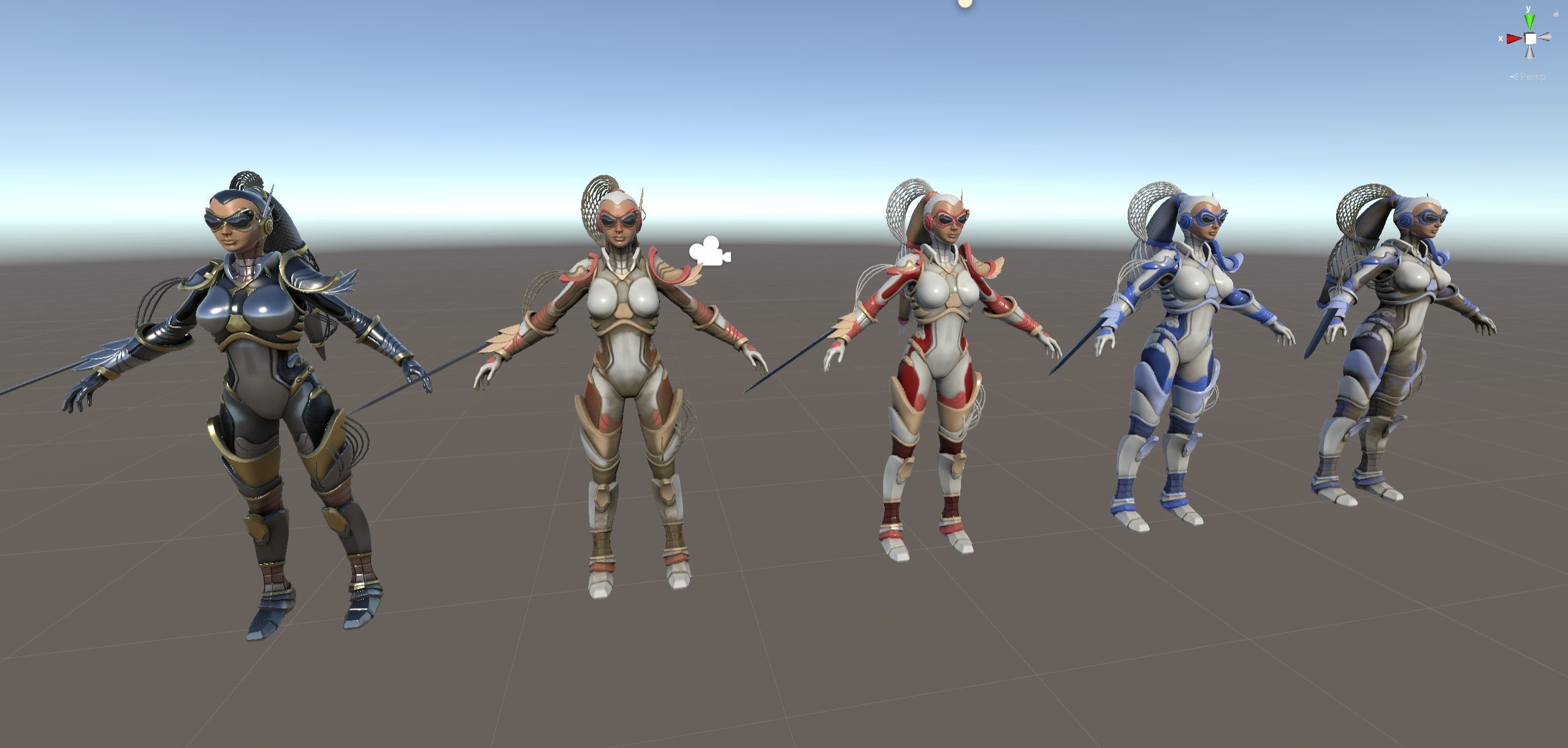 Sci-Fi Girl Ponytail Low-poly 3D model_26